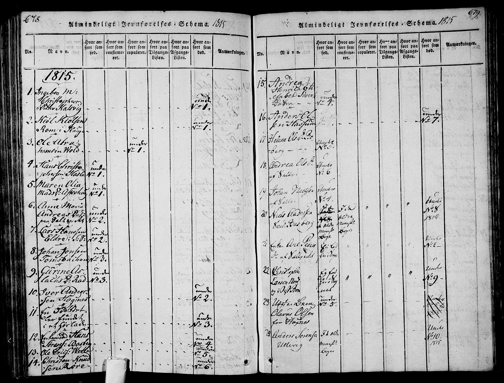Sem kirkebøker, AV/SAKO-A-5/F/Fa/L0004: Ministerialbok nr. I 4, 1814-1825, s. 678-679