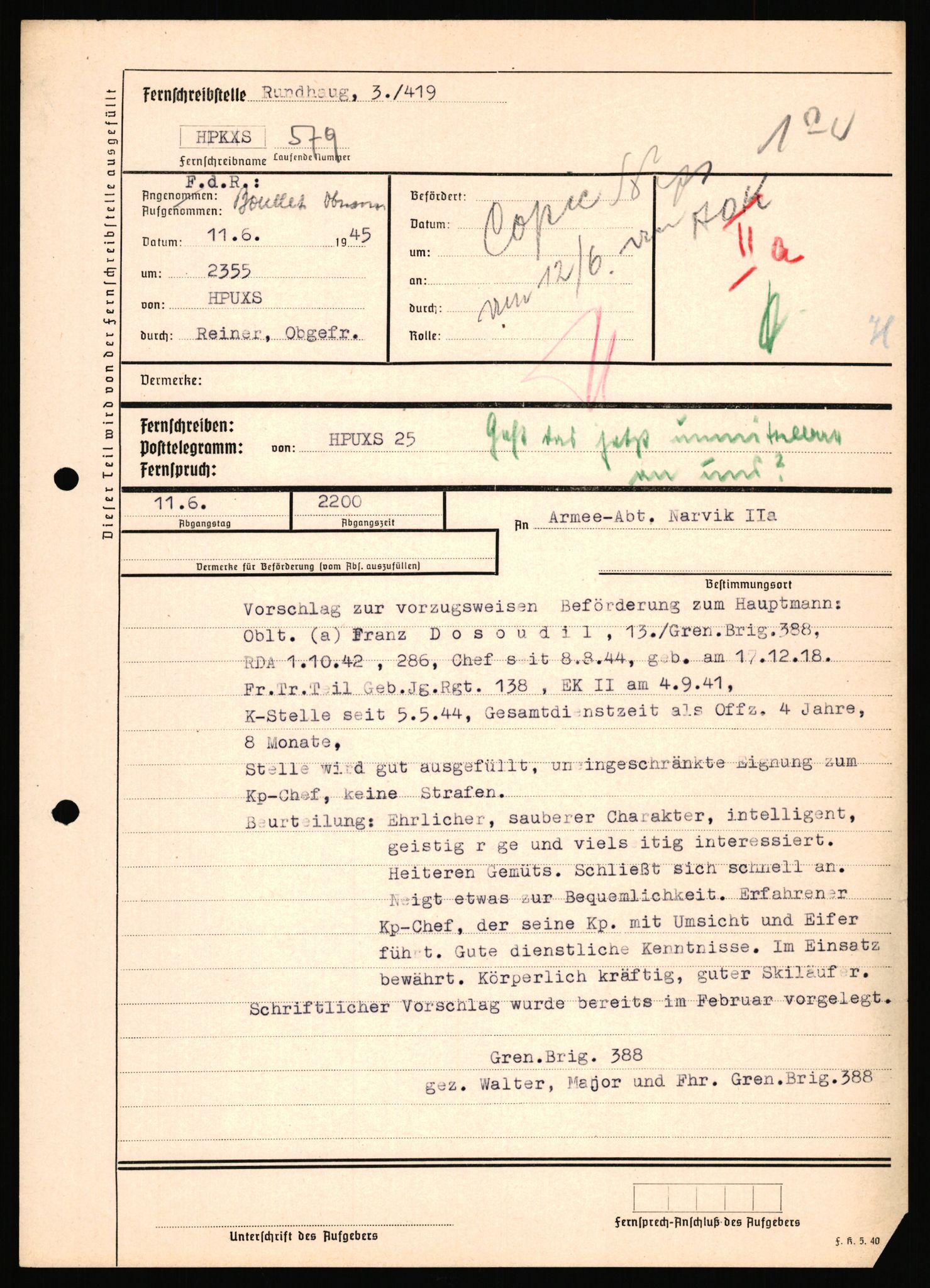 Forsvarets Overkommando. 2 kontor. Arkiv 11.4. Spredte tyske arkivsaker, AV/RA-RAFA-7031/D/Dar/Dara/L0018: Personalbøker, 1940-1945, s. 348