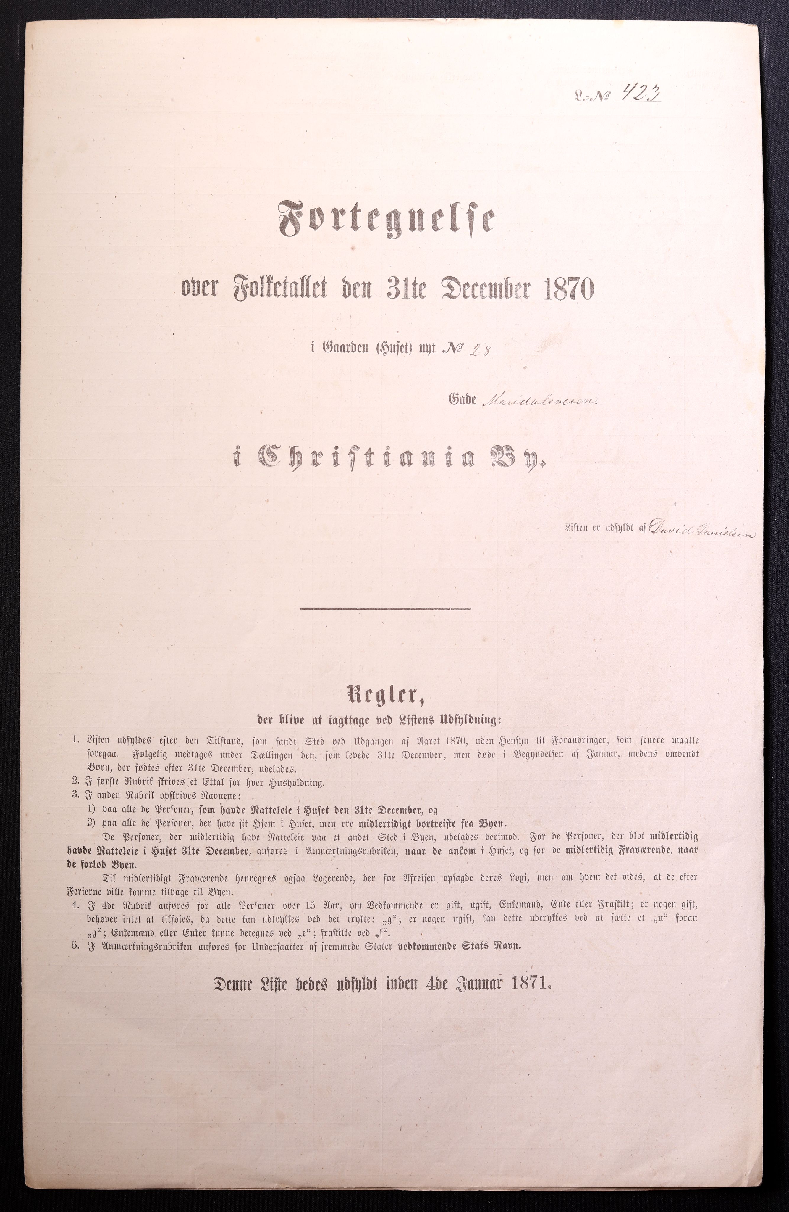RA, Folketelling 1870 for 0301 Kristiania kjøpstad, 1870, s. 2044