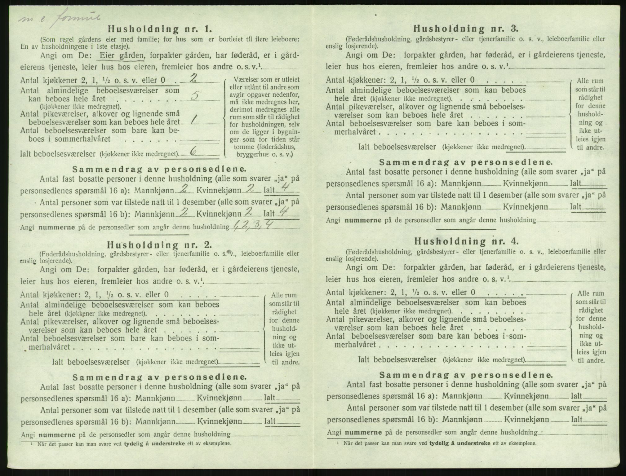 SAK, Folketelling 1920 for 0923 Fjære herred, 1920, s. 1888