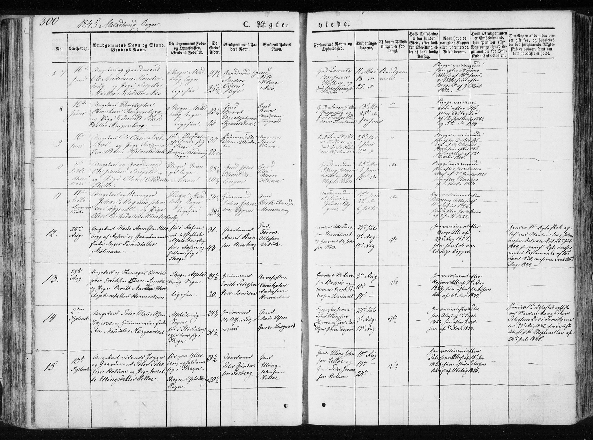 Ministerialprotokoller, klokkerbøker og fødselsregistre - Nord-Trøndelag, AV/SAT-A-1458/717/L0154: Ministerialbok nr. 717A06 /1, 1836-1849, s. 300