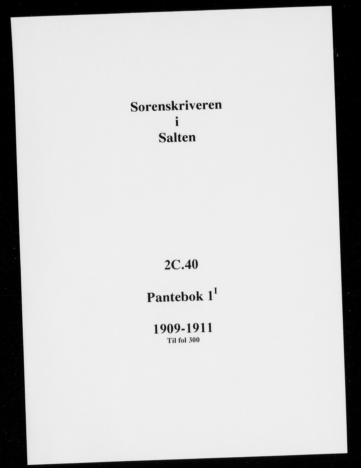 Salten sorenskriveri, SAT/A-4578/1/2/2C/L0040: Pantebok nr. 1I, 1909-1910