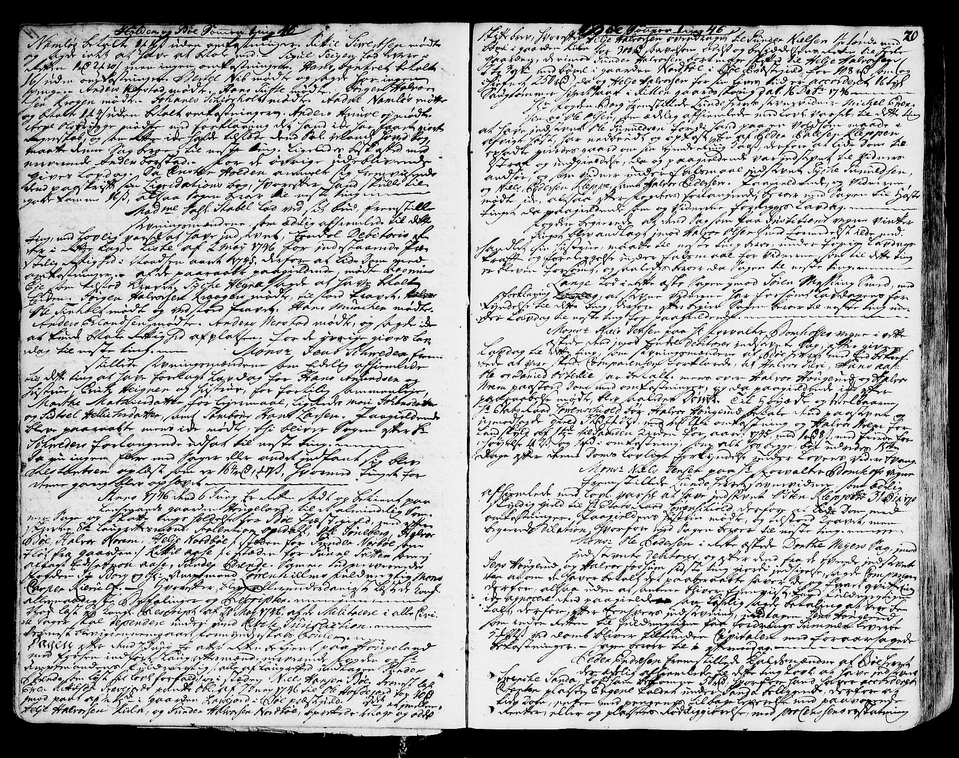Nedre Telemark sorenskriveri, SAKO/A-135/F/Fa/L0018: Tingbok, 1746-1752, s. 20