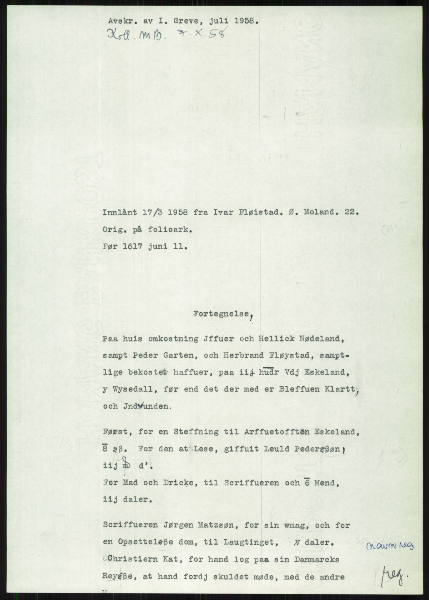 Samlinger til kildeutgivelse, Diplomavskriftsamlingen, AV/RA-EA-4053/H/Ha, s. 2076