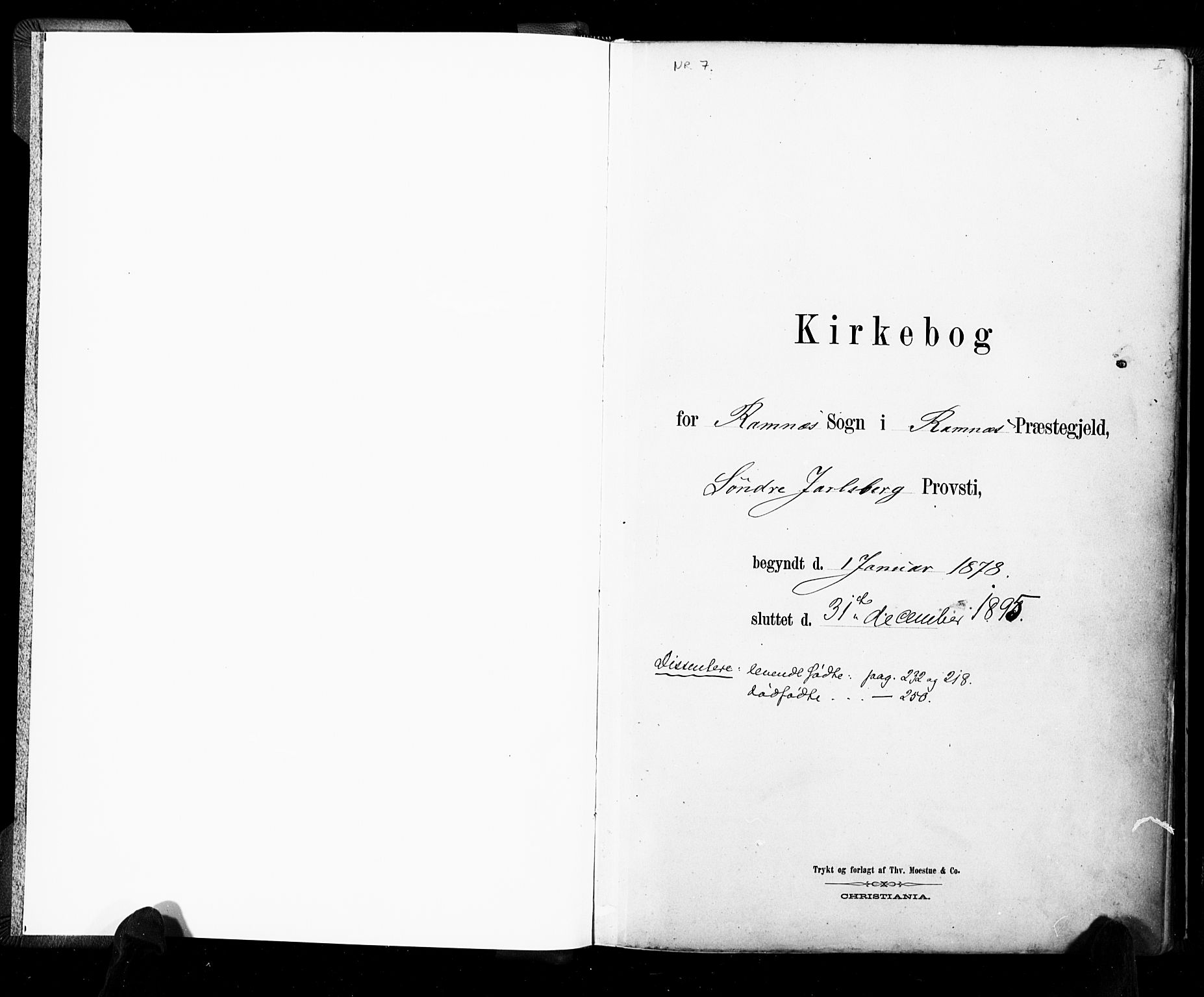 Ramnes kirkebøker, SAKO/A-314/F/Fa/L0007: Ministerialbok nr. I 7, 1878-1895