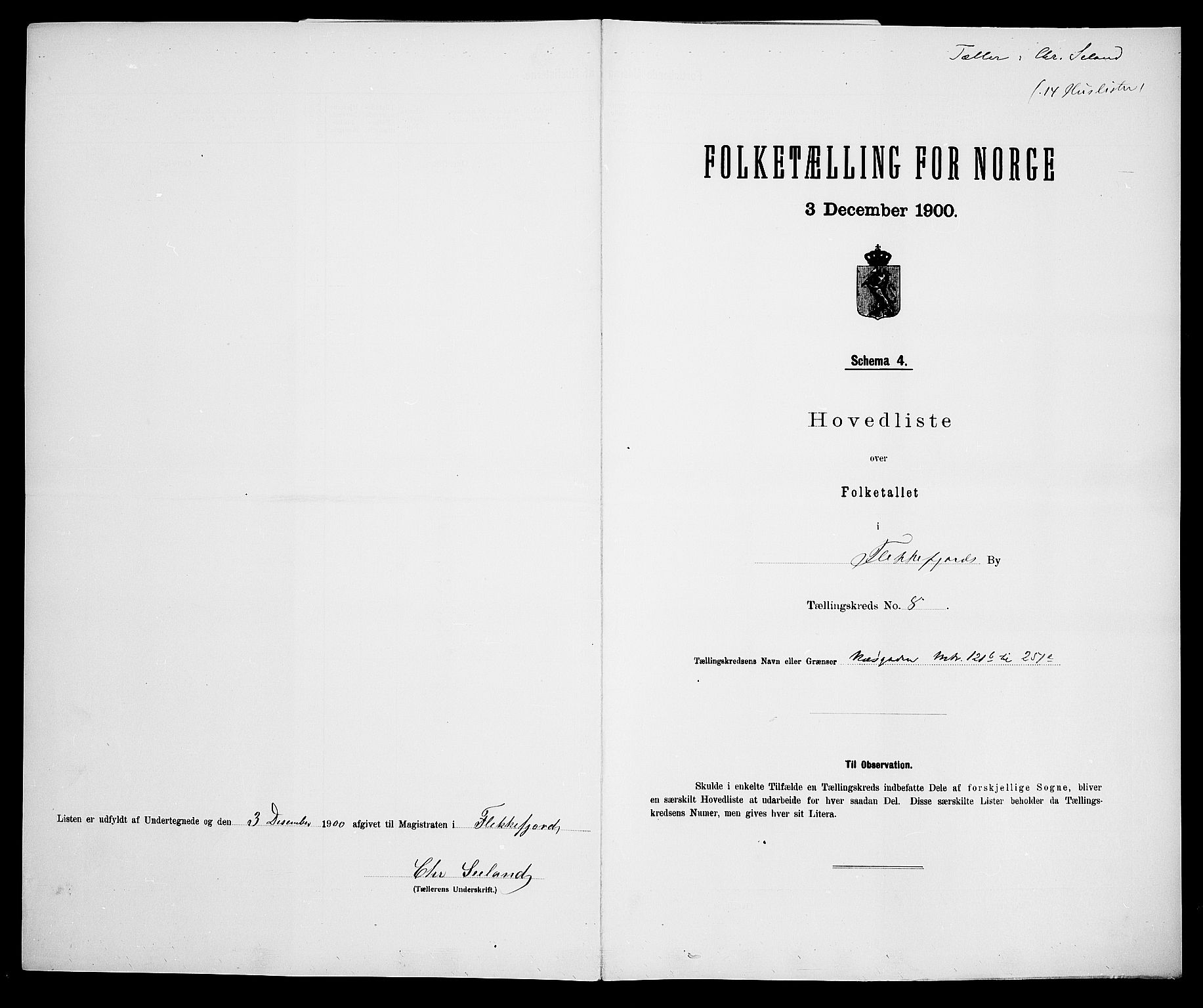 SAK, Folketelling 1900 for 1004 Flekkefjord kjøpstad, 1900, s. 40