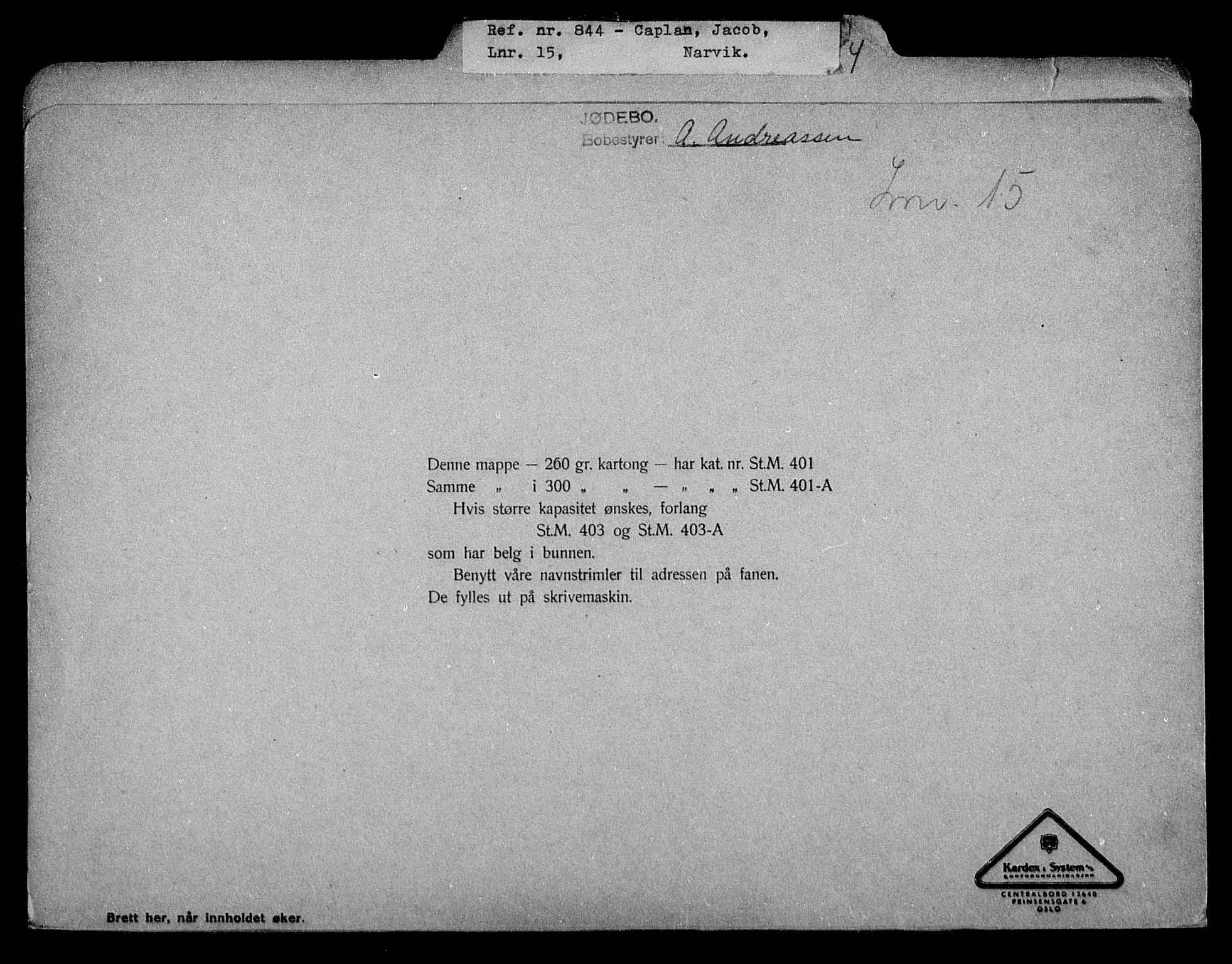 Justisdepartementet, Tilbakeføringskontoret for inndratte formuer, AV/RA-S-1564/H/Hc/Hcb/L0911: --, 1945-1947, s. 414