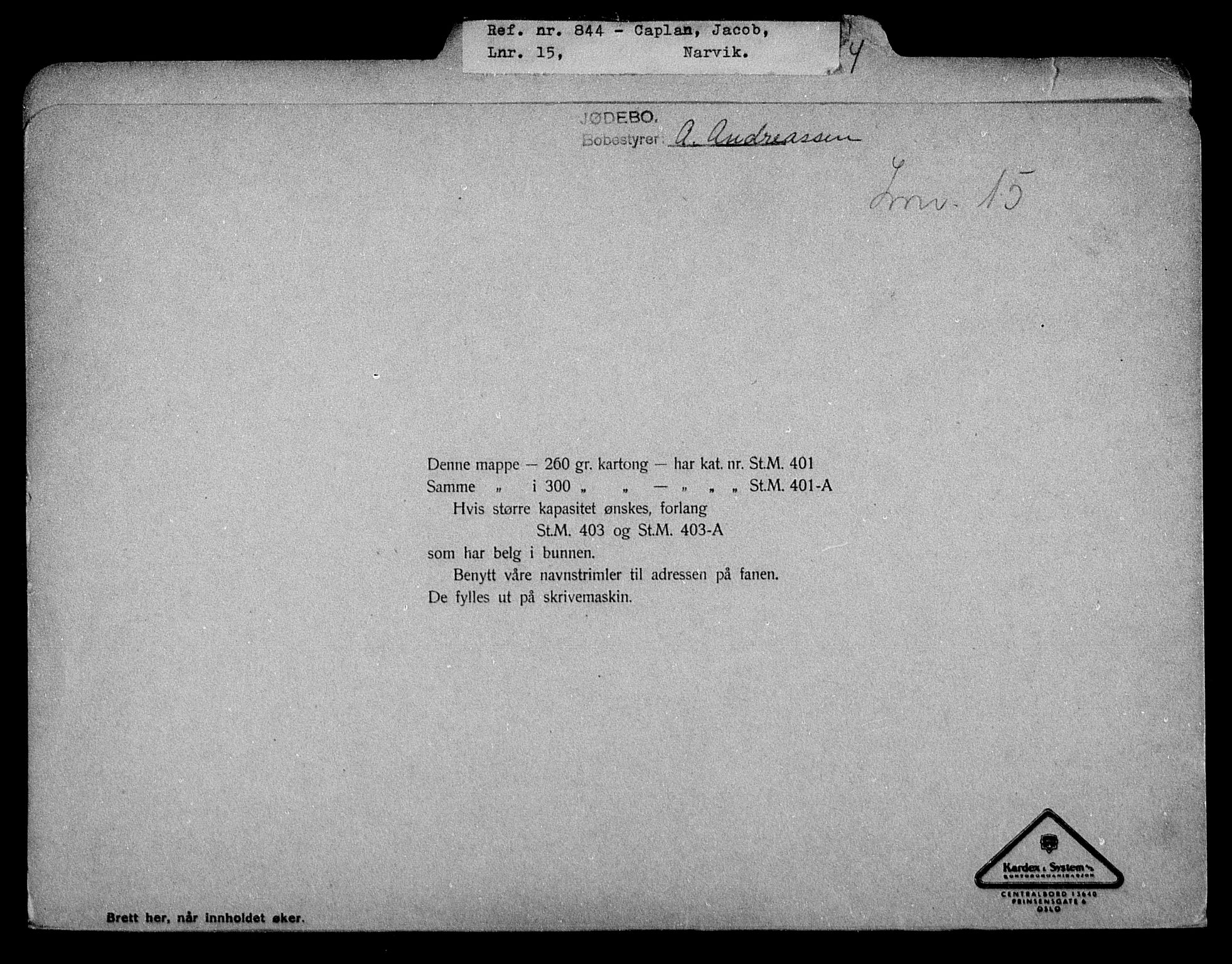 Justisdepartementet, Tilbakeføringskontoret for inndratte formuer, RA/S-1564/H/Hc/Hcb/L0911: --, 1945-1947, s. 414