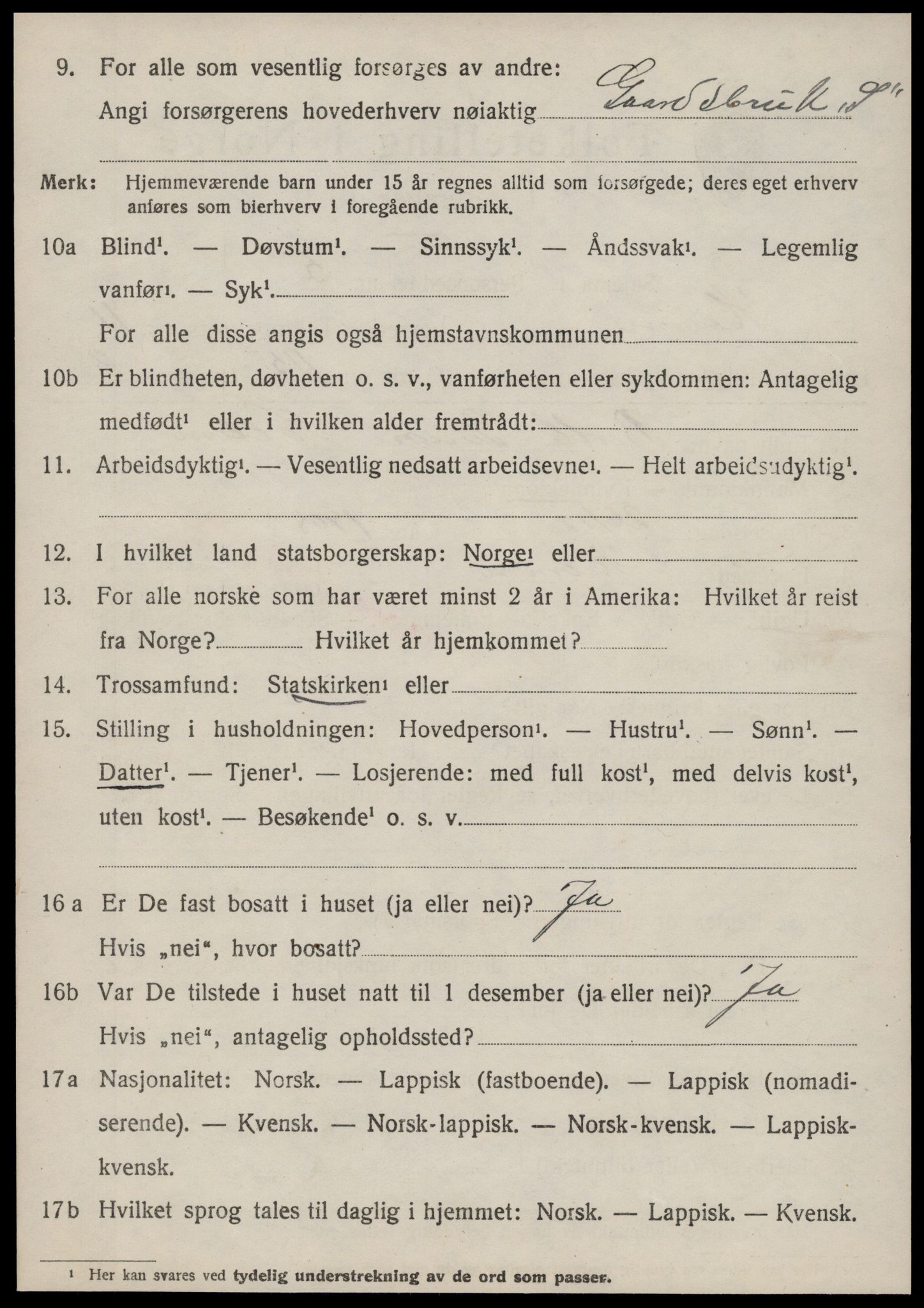SAT, Folketelling 1920 for 1612 Hemne herred, 1920, s. 7047