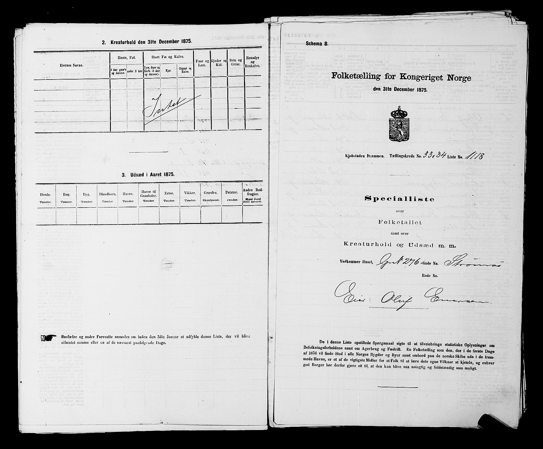 SAKO, Folketelling 1875 for 0602 Drammen kjøpstad, 1875, s. 2965