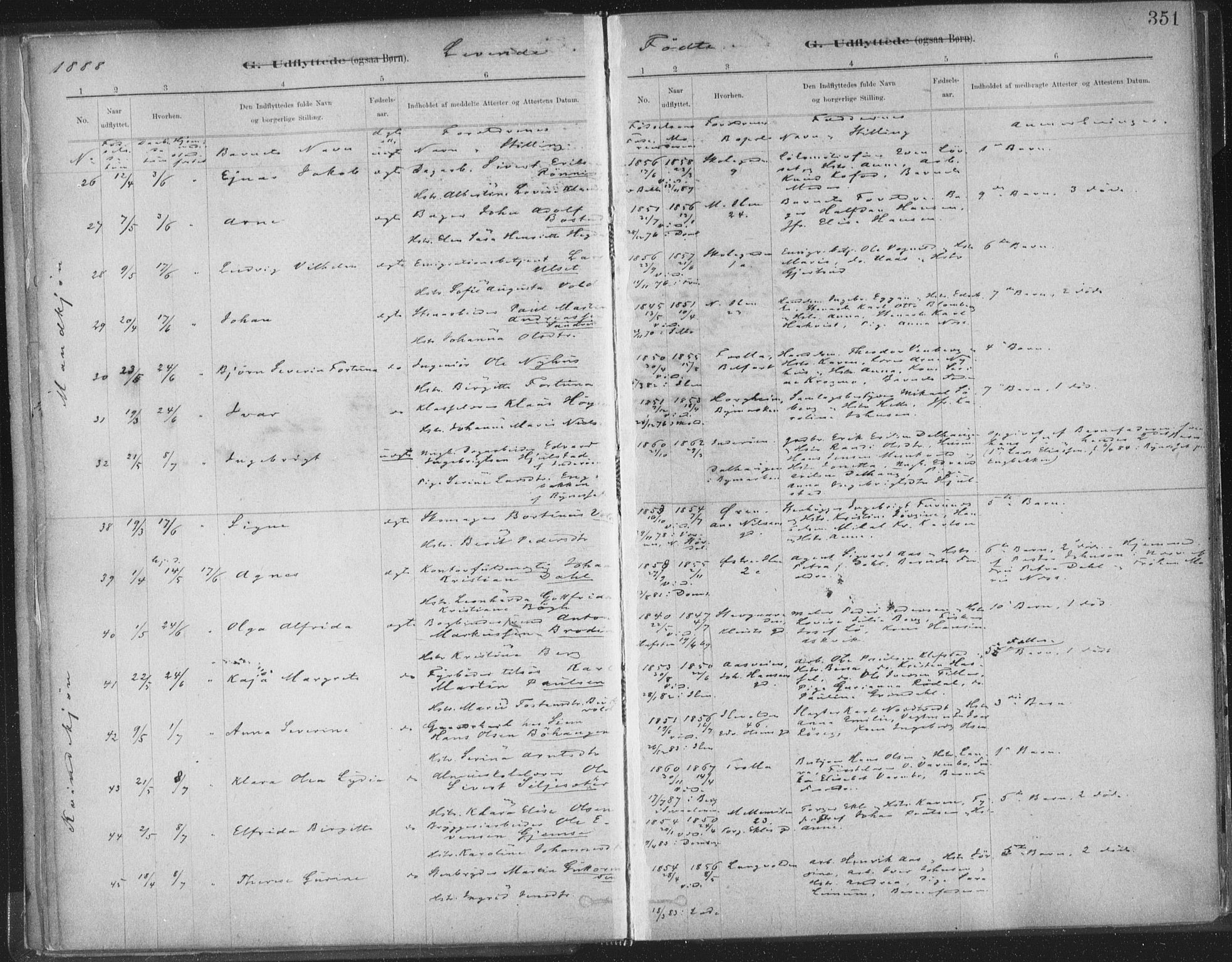 Ministerialprotokoller, klokkerbøker og fødselsregistre - Sør-Trøndelag, AV/SAT-A-1456/603/L0163: Ministerialbok nr. 603A02, 1879-1895, s. 351