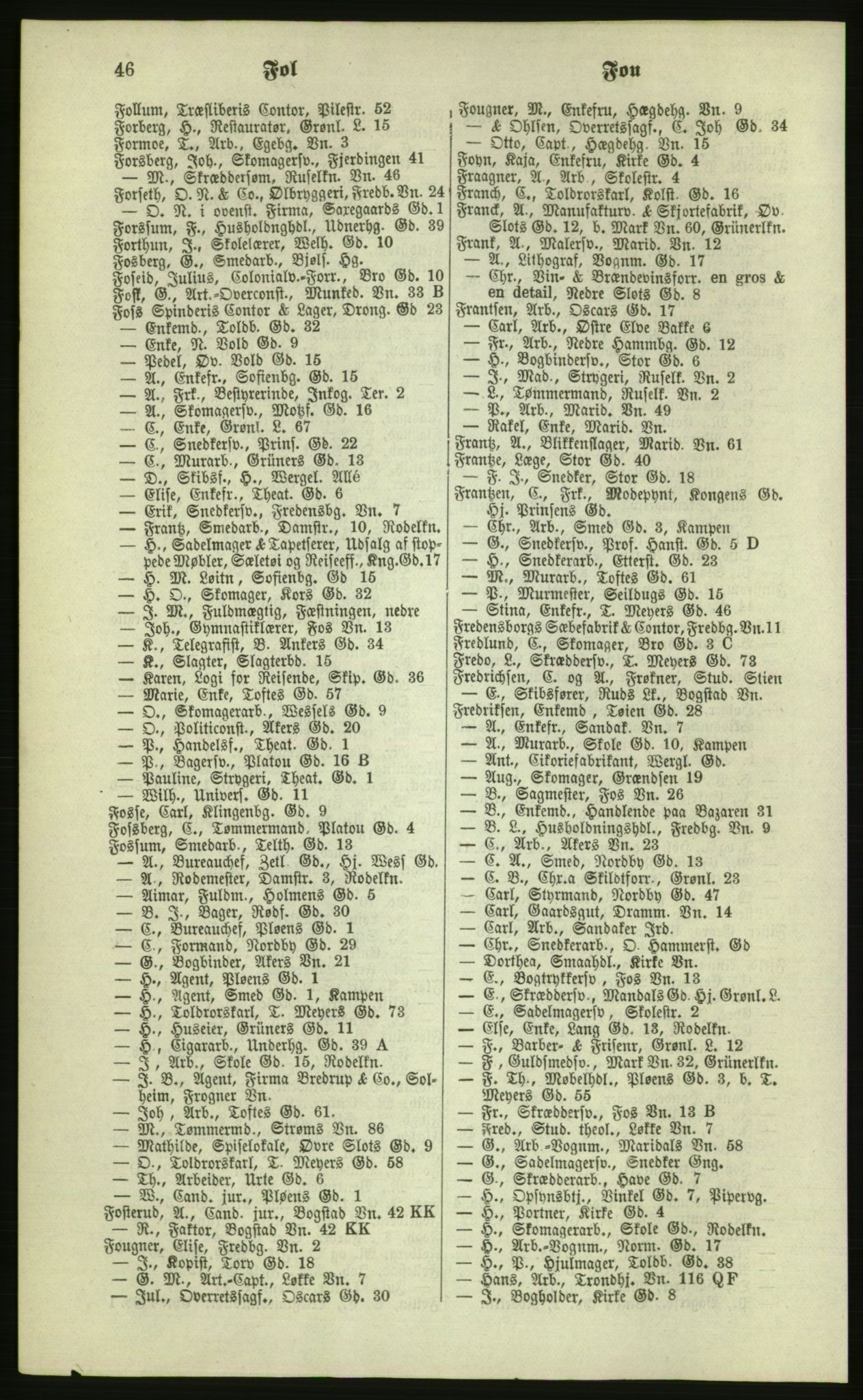 Kristiania/Oslo adressebok, PUBL/-, 1879, s. 46