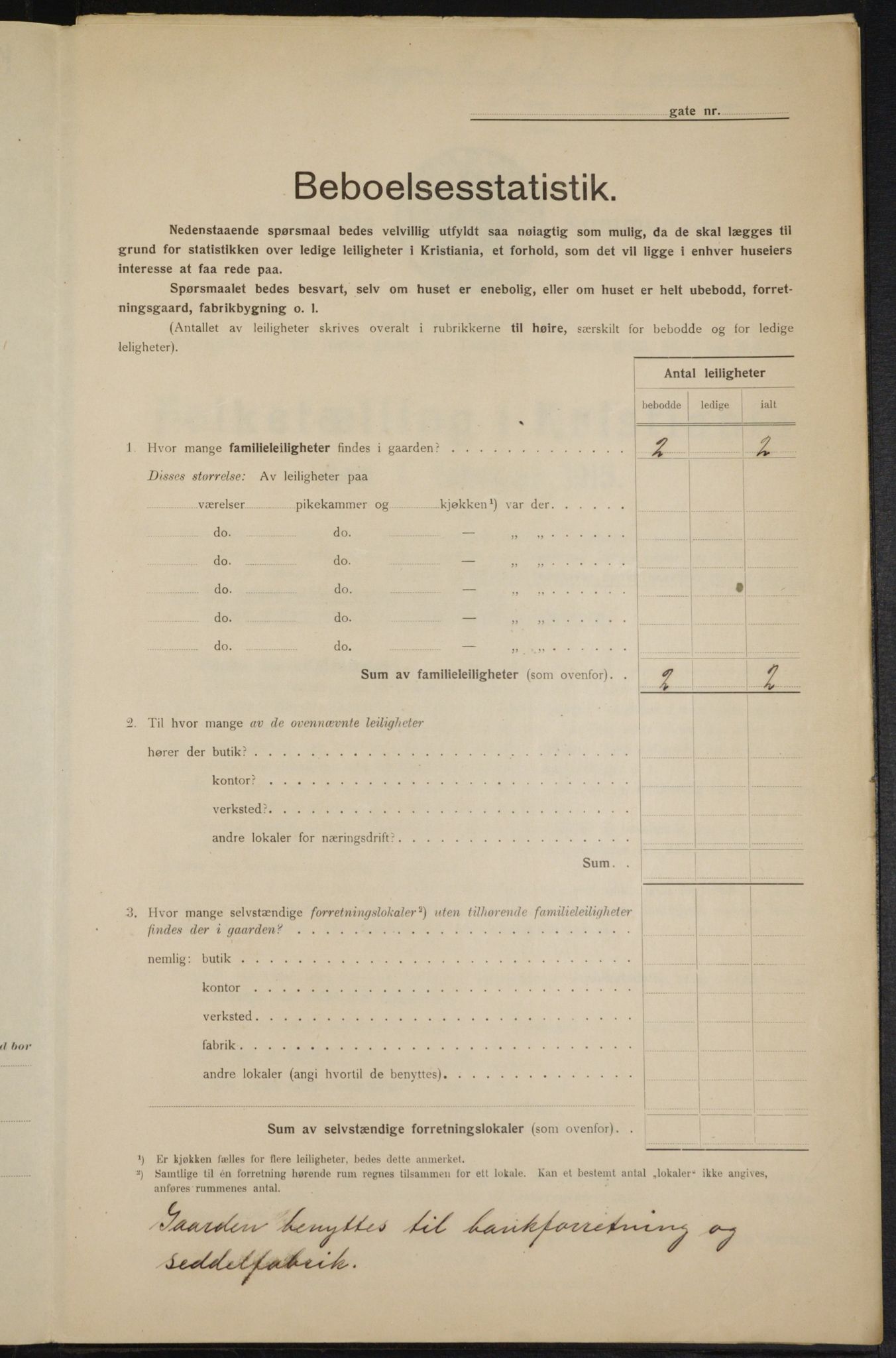 OBA, Kommunal folketelling 1.2.1915 for Kristiania, 1915, s. 3412