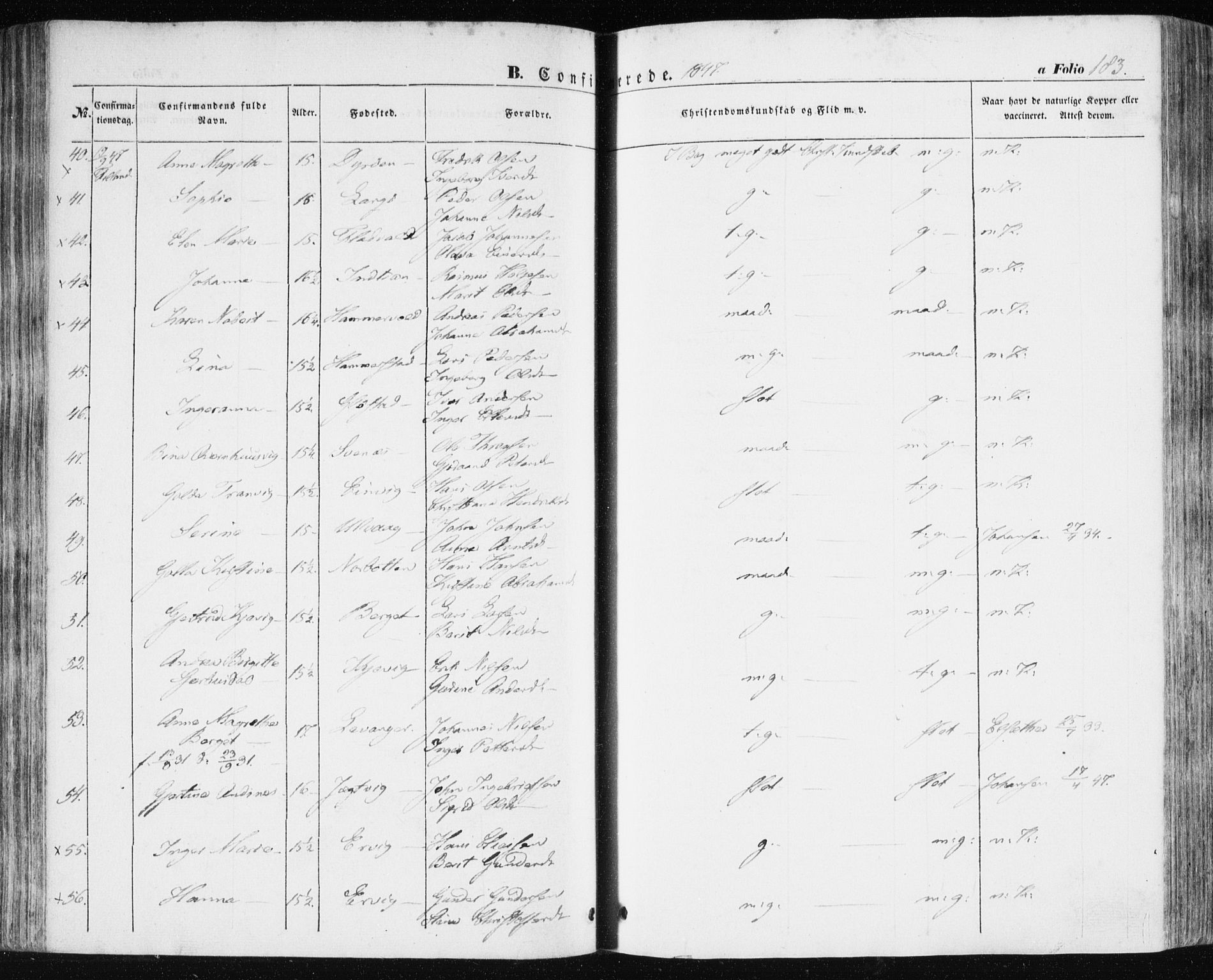 Ministerialprotokoller, klokkerbøker og fødselsregistre - Sør-Trøndelag, SAT/A-1456/634/L0529: Ministerialbok nr. 634A05, 1843-1851, s. 183