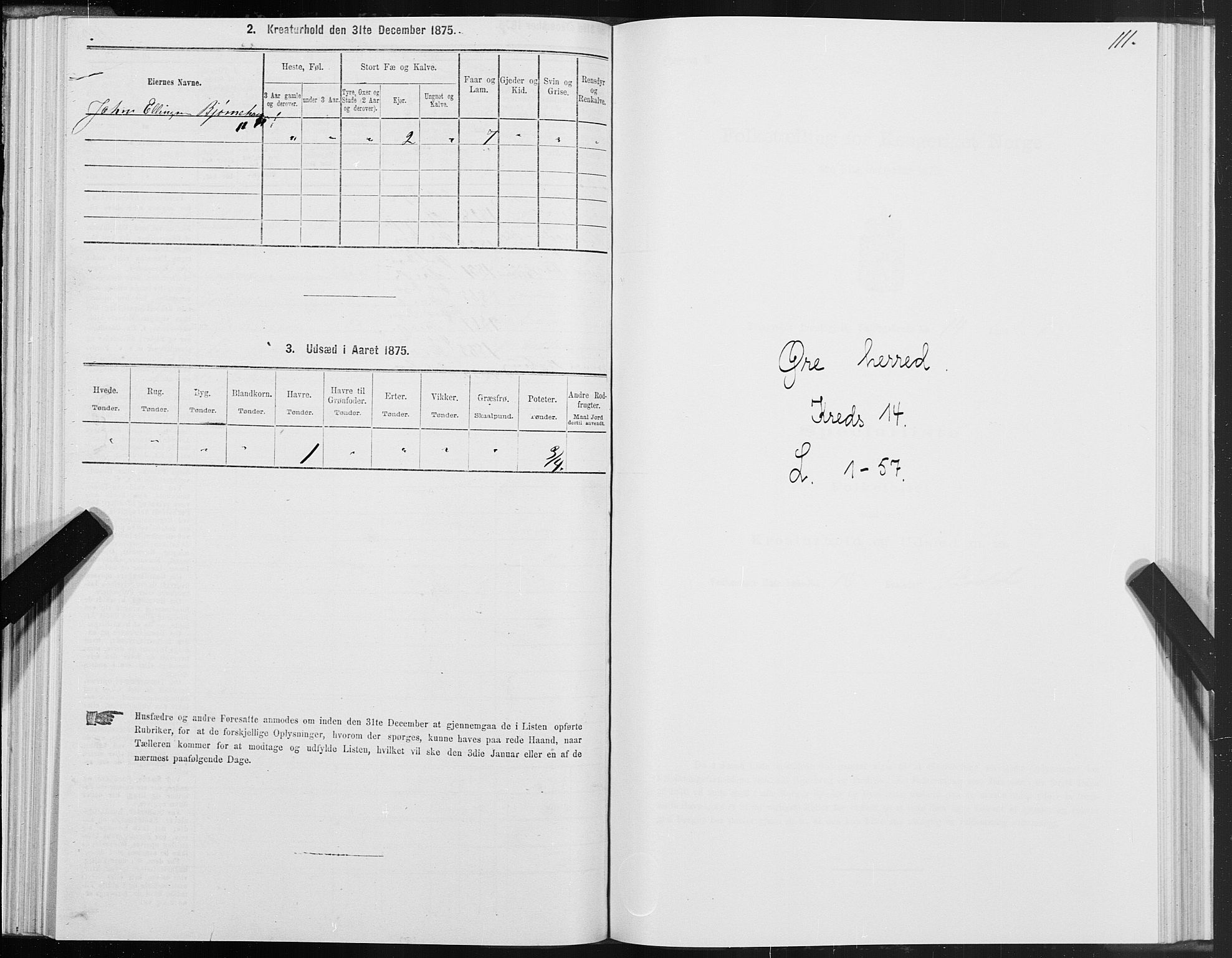 SAT, Folketelling 1875 for 1560P Tingvoll prestegjeld, 1875, s. 5111