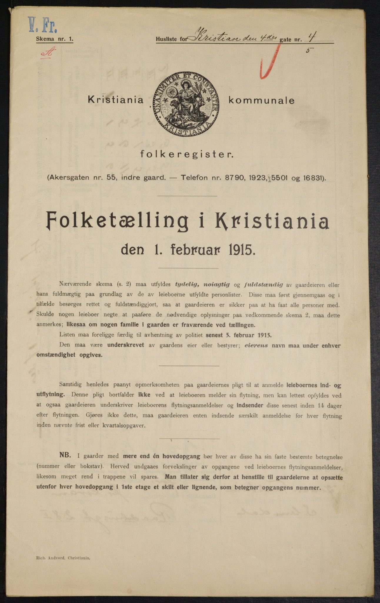 OBA, Kommunal folketelling 1.2.1915 for Kristiania, 1915, s. 53656