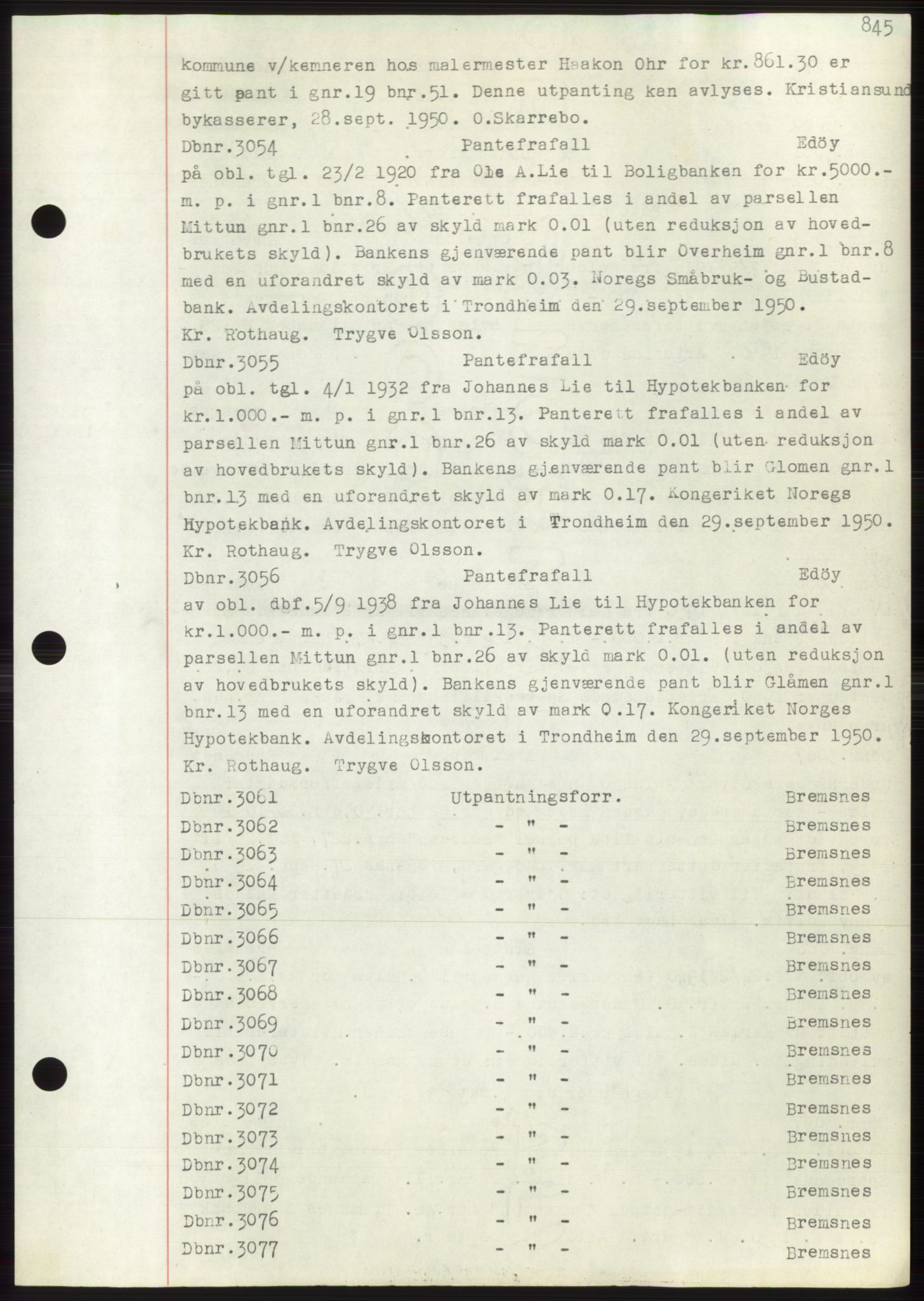 Nordmøre sorenskriveri, SAT/A-4132/1/2/2Ca: Pantebok nr. C82b, 1946-1951, Dagboknr: 3054/1950