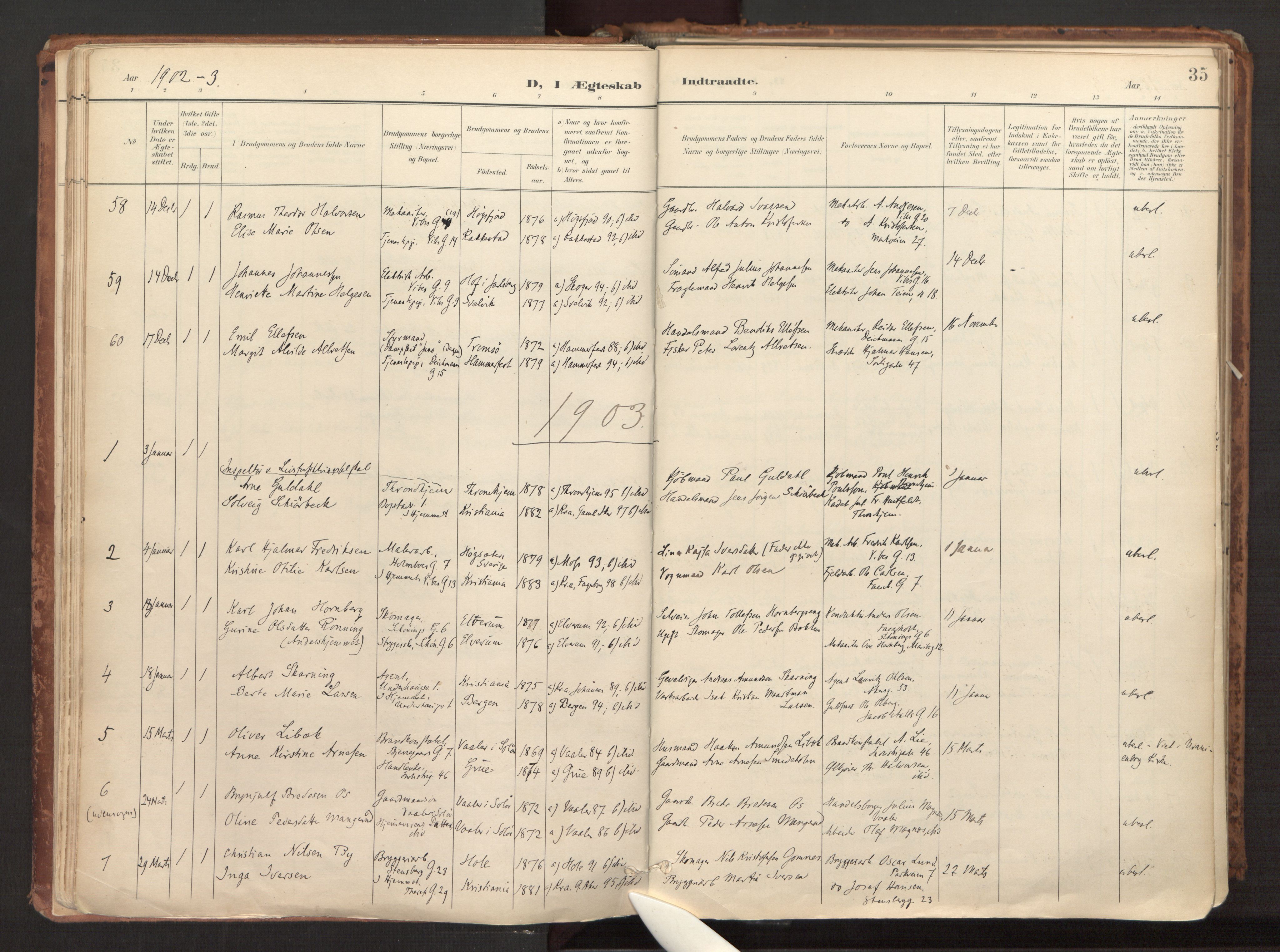Fagerborg prestekontor Kirkebøker, AV/SAO-A-10844/F/Fa/L0003: Ministerialbok nr. 3, 1898-1916, s. 35