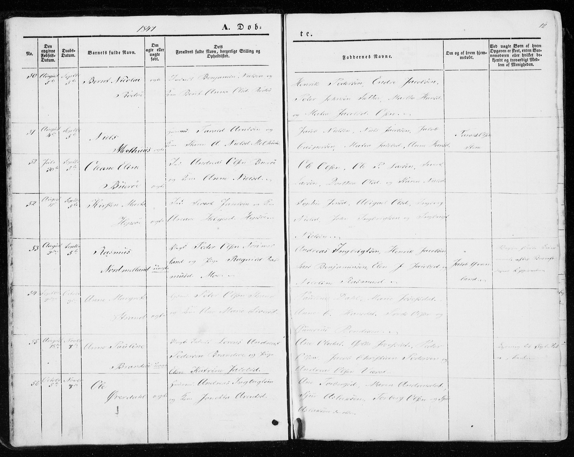 Ministerialprotokoller, klokkerbøker og fødselsregistre - Sør-Trøndelag, SAT/A-1456/657/L0704: Ministerialbok nr. 657A05, 1846-1857, s. 12