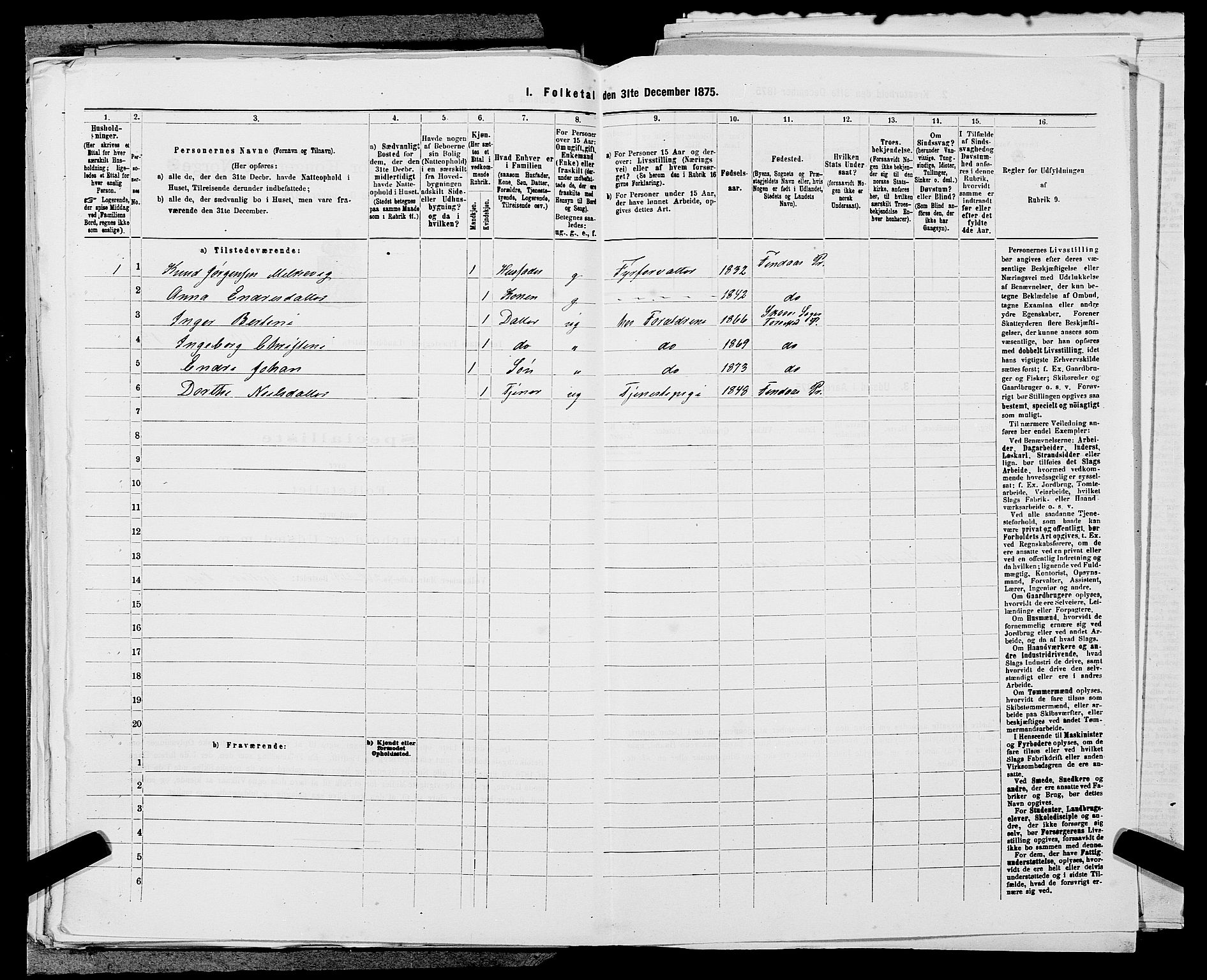 SAST, Folketelling 1875 for 1152L Torvastad prestegjeld, Torvastad sokn, Skåre sokn og Utsira sokn, 1875, s. 1282