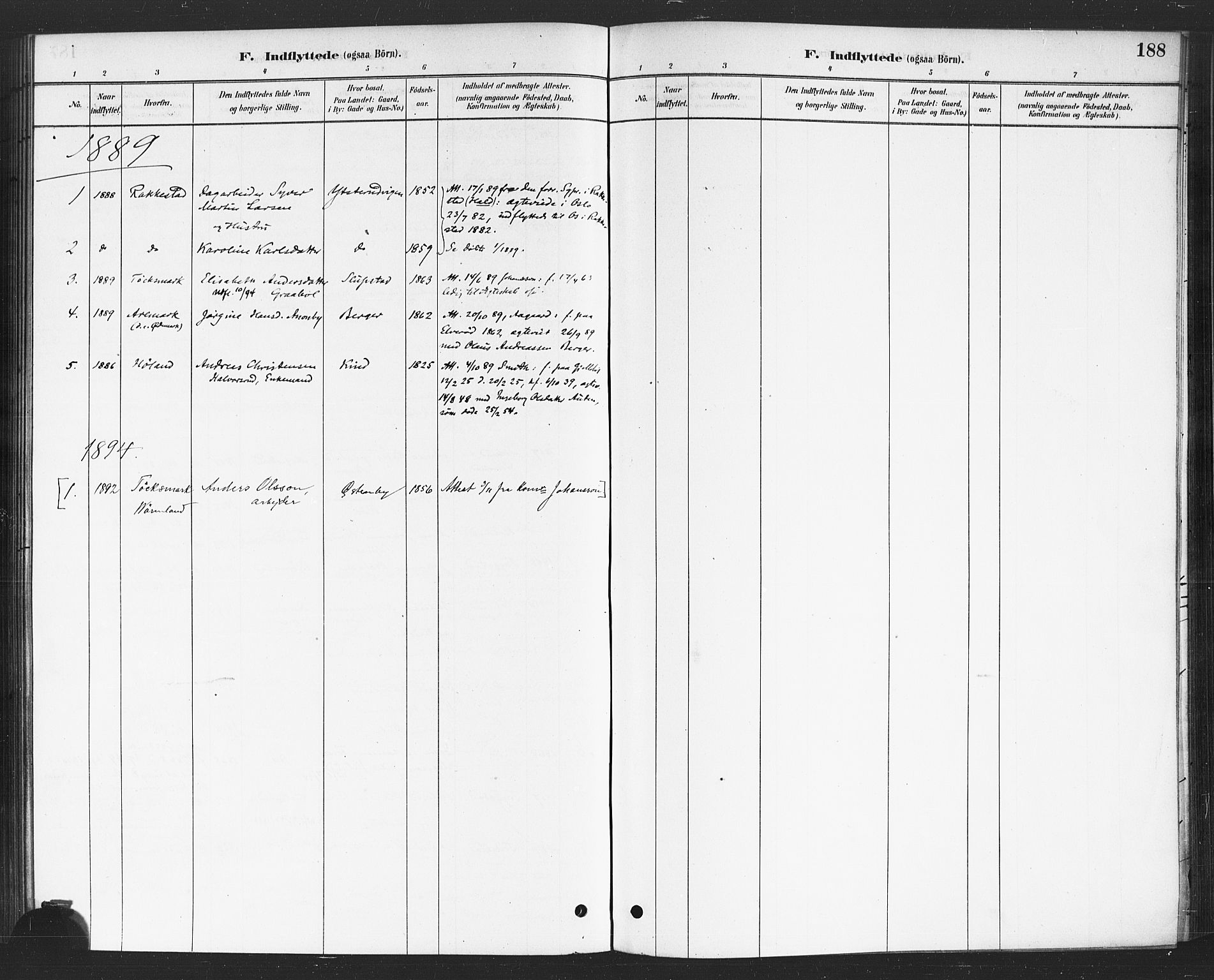 Rødenes prestekontor Kirkebøker, AV/SAO-A-2005/F/Fa/L0009: Ministerialbok nr. I 9, 1880-1889, s. 188