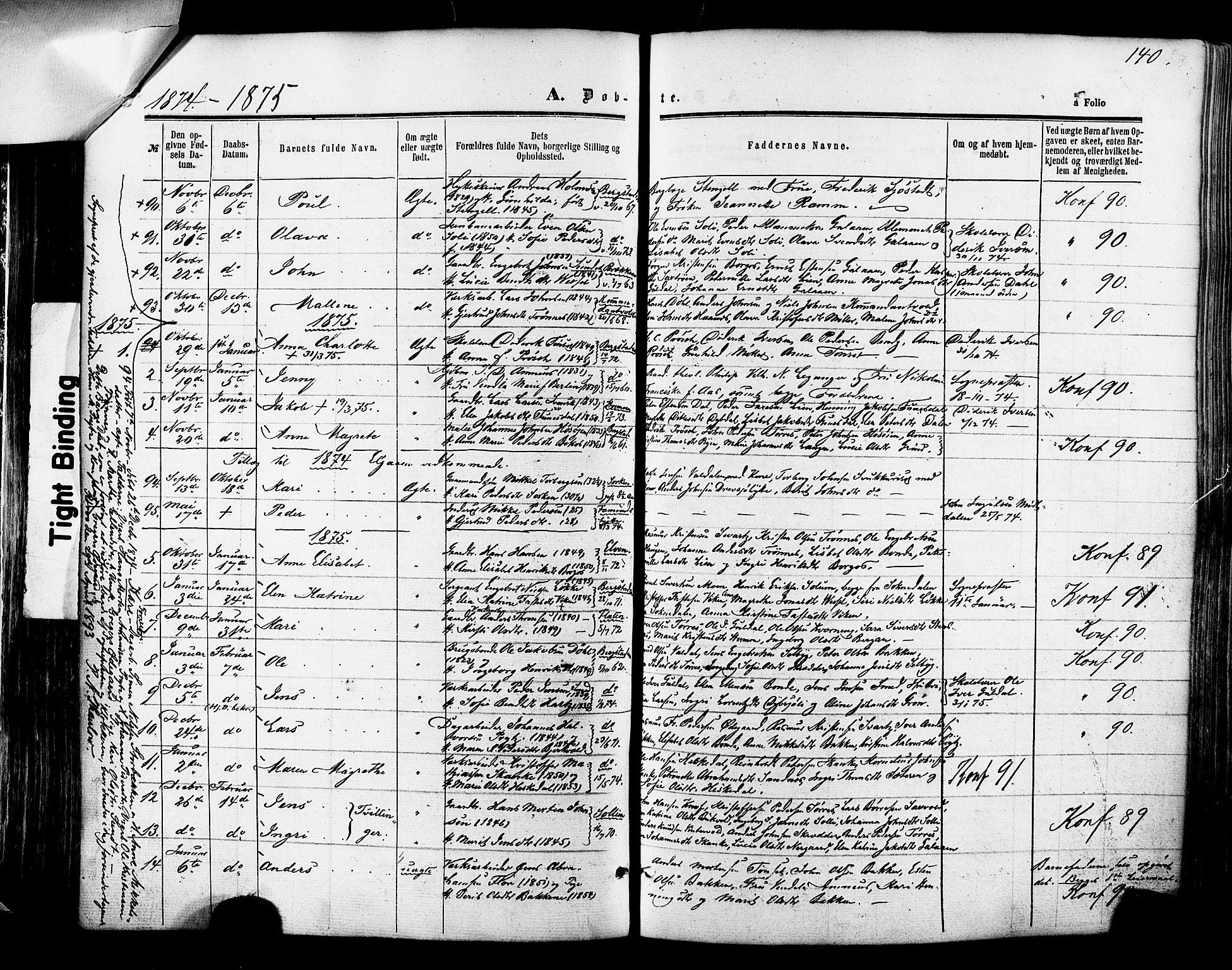 Ministerialprotokoller, klokkerbøker og fødselsregistre - Sør-Trøndelag, AV/SAT-A-1456/681/L0932: Ministerialbok nr. 681A10, 1860-1878, s. 140