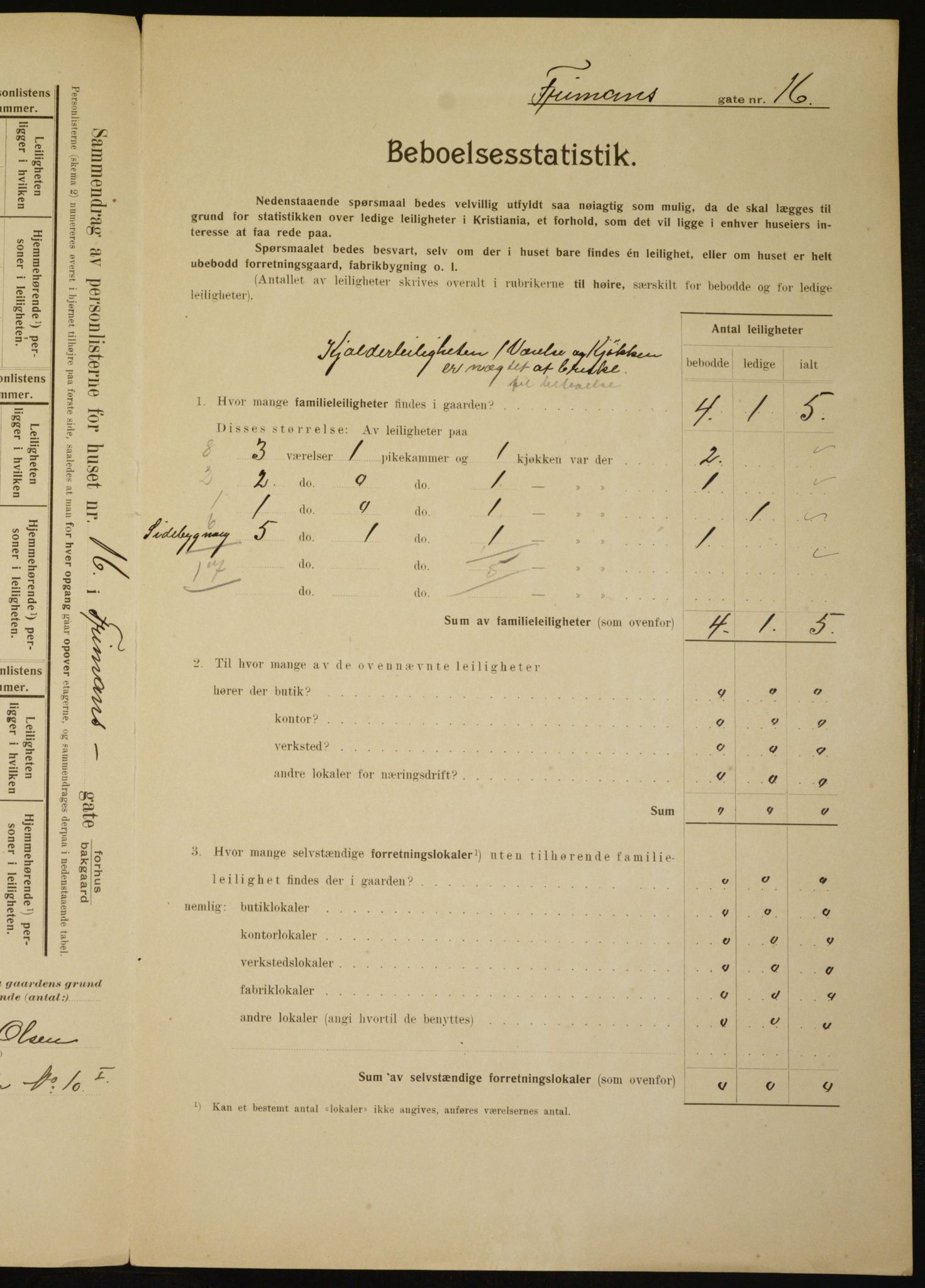 OBA, Kommunal folketelling 1.2.1910 for Kristiania, 1910, s. 25223