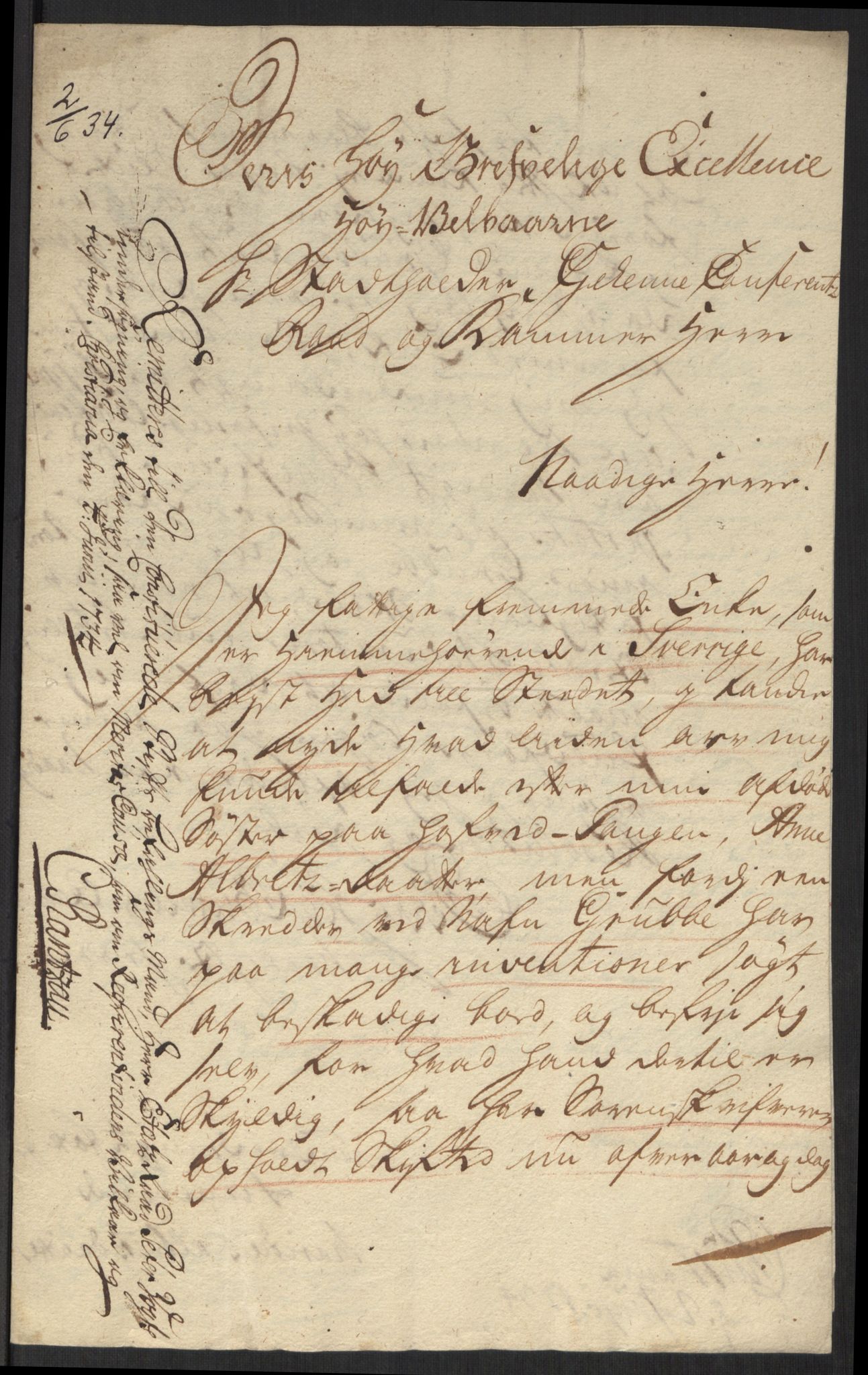 Stattholderembetet 1572-1771, AV/RA-EA-2870/Ef/L0107: Brev fra embetsmenn og andre, 1733-1734, s. 267