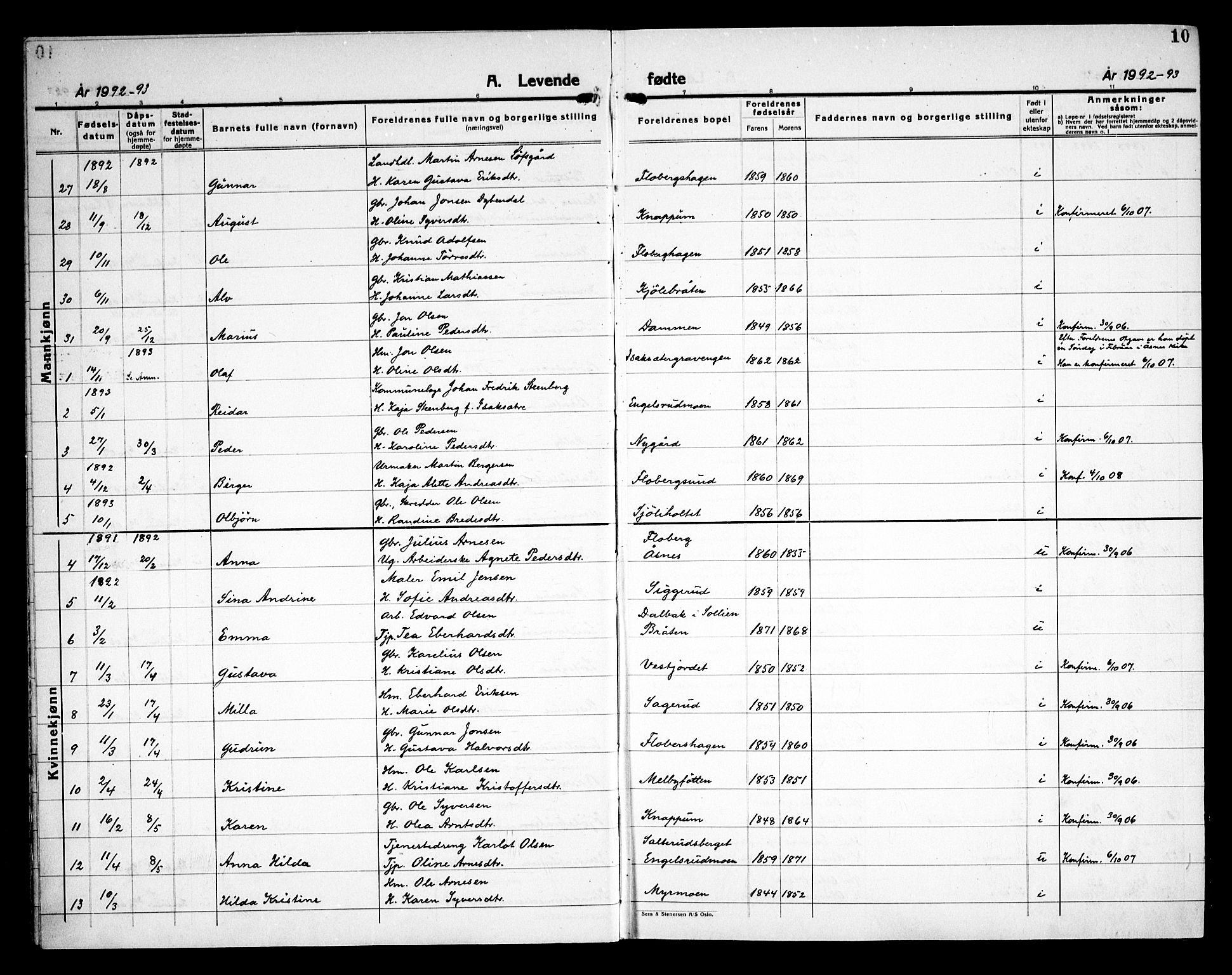 Åsnes prestekontor, AV/SAH-PREST-042/H/Ha/Haa/L0000C: Ministerialbok nr. 0A, 1890-1929, s. 10