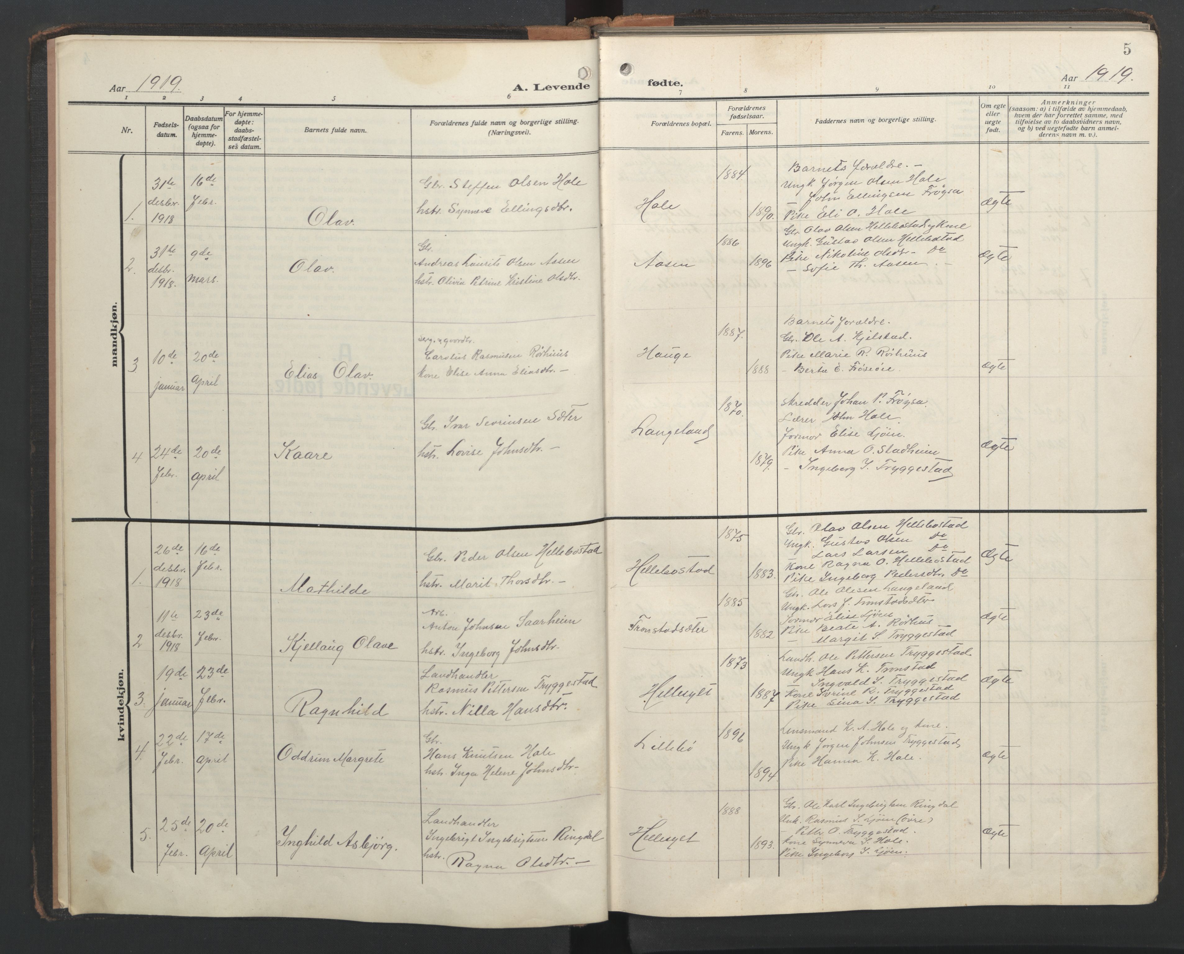 Ministerialprotokoller, klokkerbøker og fødselsregistre - Møre og Romsdal, AV/SAT-A-1454/517/L0232: Klokkerbok nr. 517C05, 1910-1946, s. 5