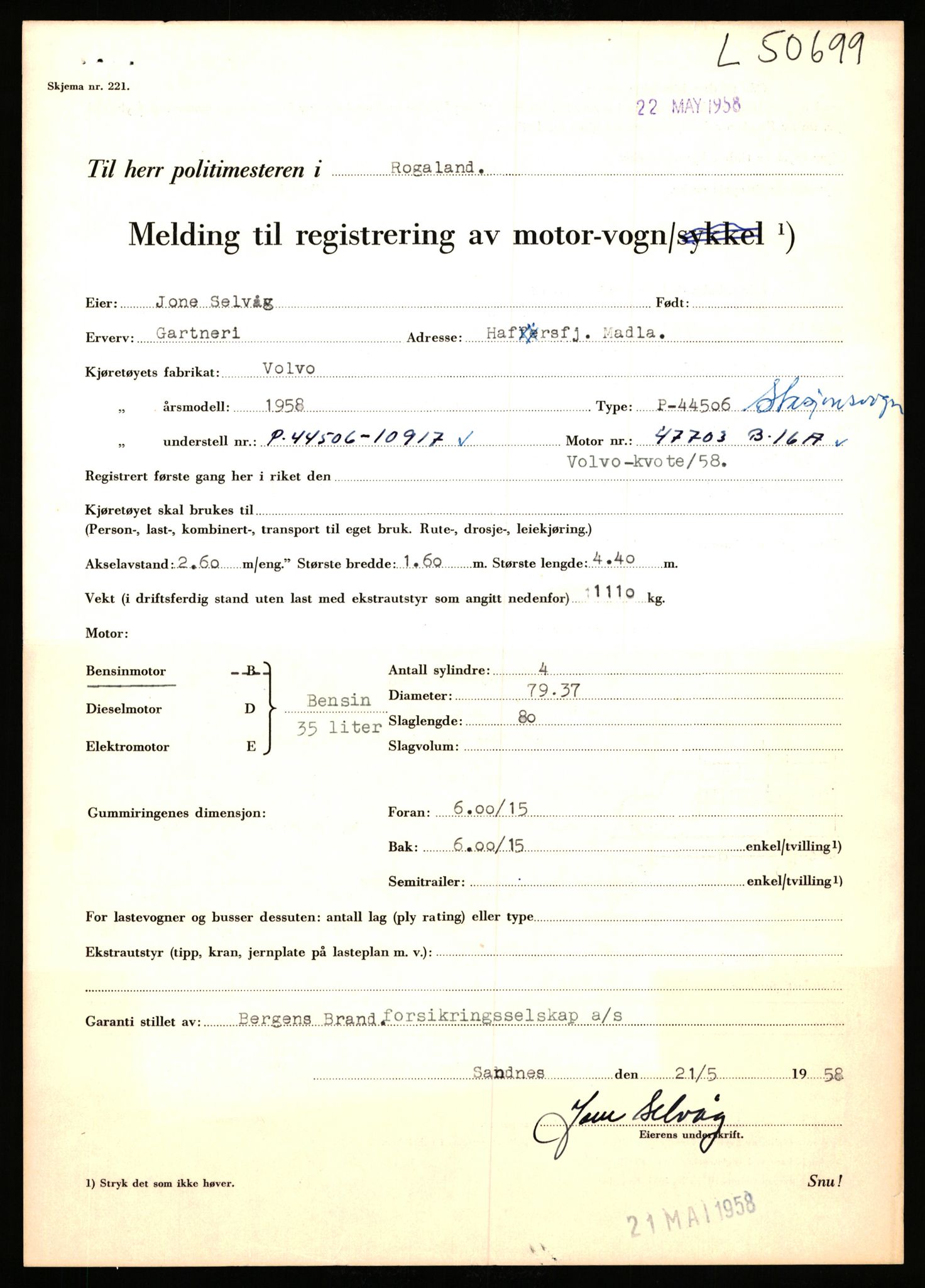 Stavanger trafikkstasjon, AV/SAST-A-101942/0/F/L0050: L-50600 - L-51299, 1930-1971, s. 331