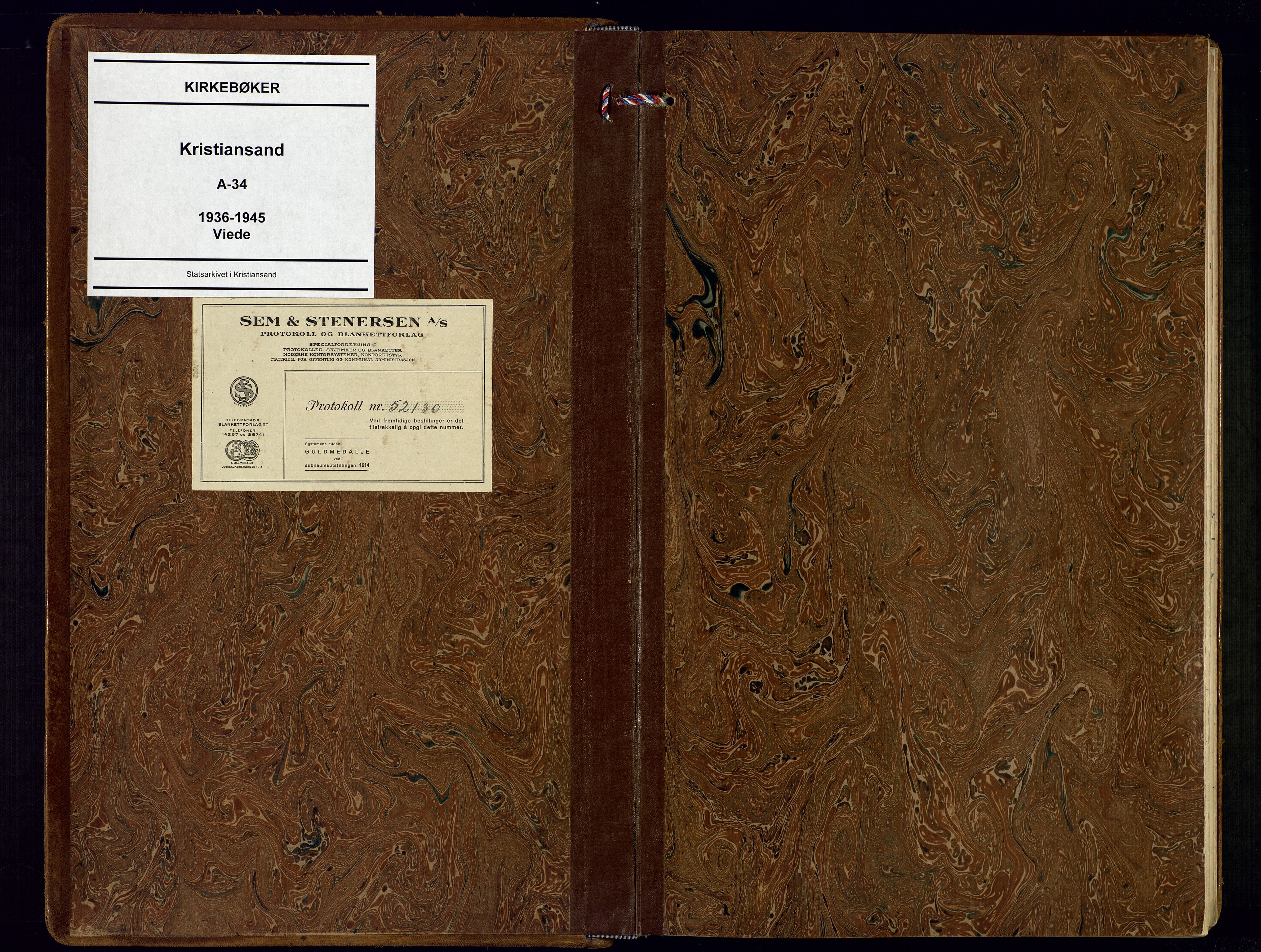 Kristiansand domprosti, AV/SAK-1112-0006/F/Fa/L0035: Ministerialbok nr. A-34, 1936-1945