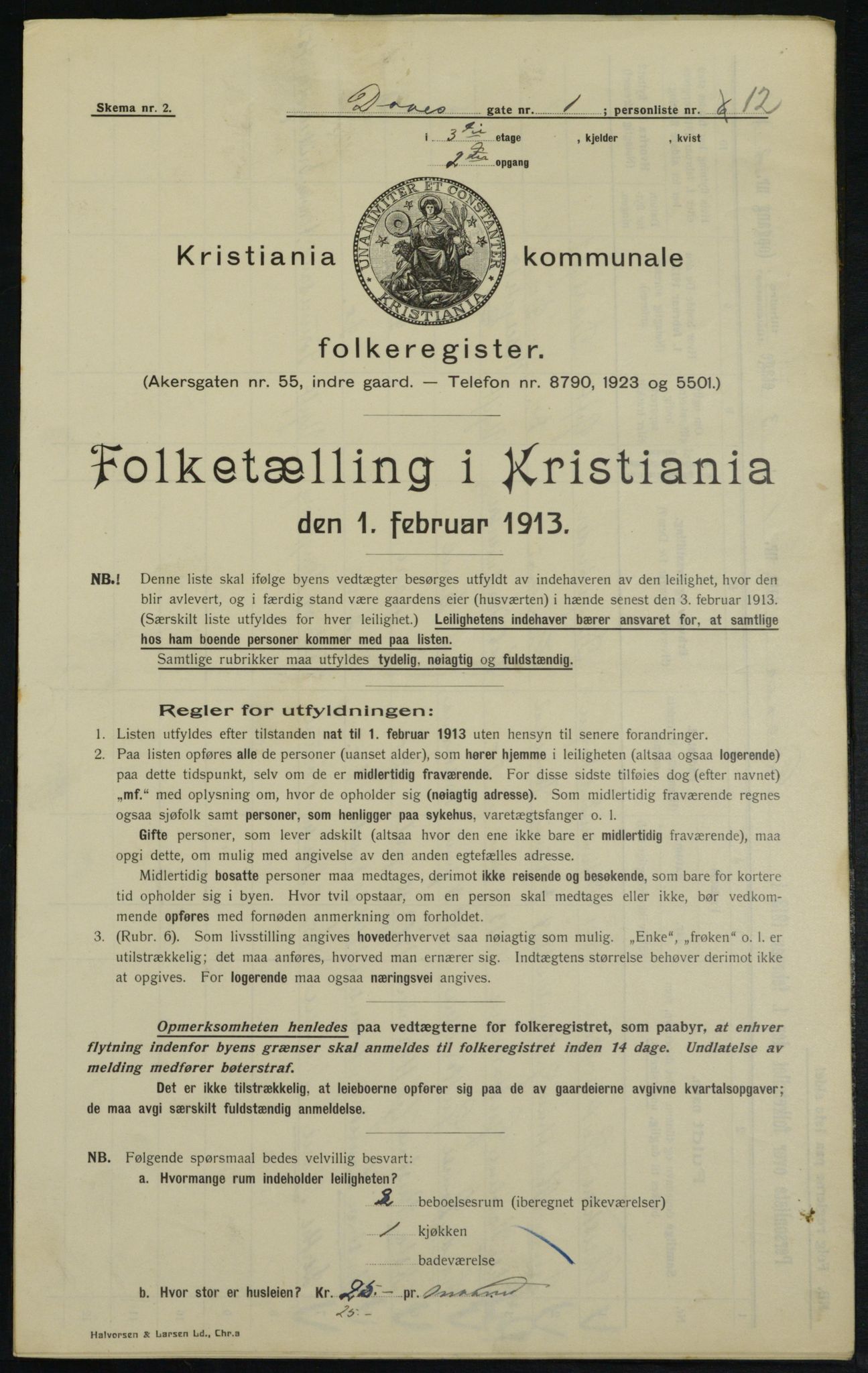 OBA, Kommunal folketelling 1.2.1913 for Kristiania, 1913, s. 17944