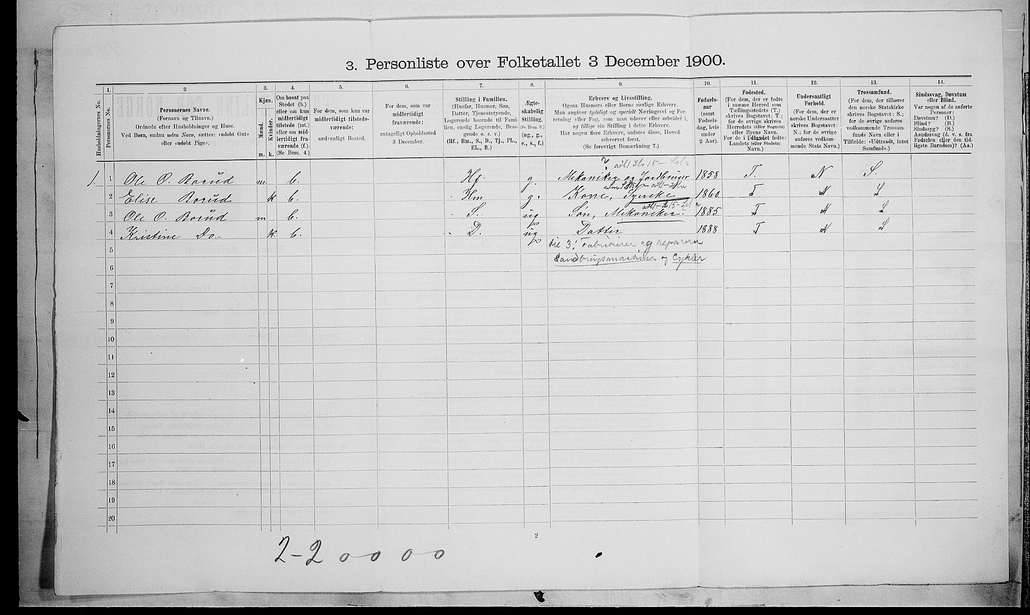 SAH, Folketelling 1900 for 0524 Fåberg herred, 1900, s. 424
