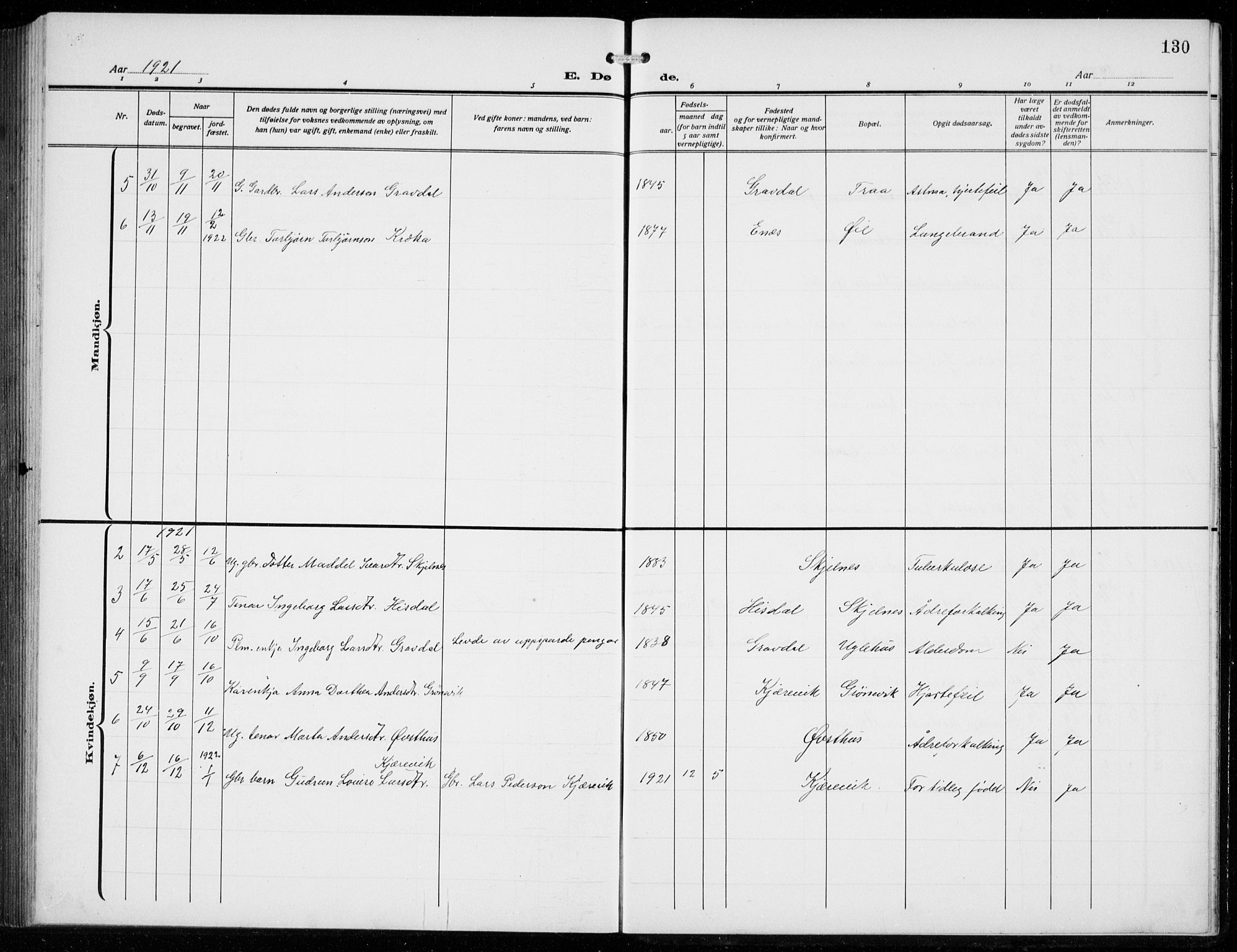 Strandebarm sokneprestembete, AV/SAB-A-78401/H/Hab: Klokkerbok nr. C  2, 1914-1935, s. 130