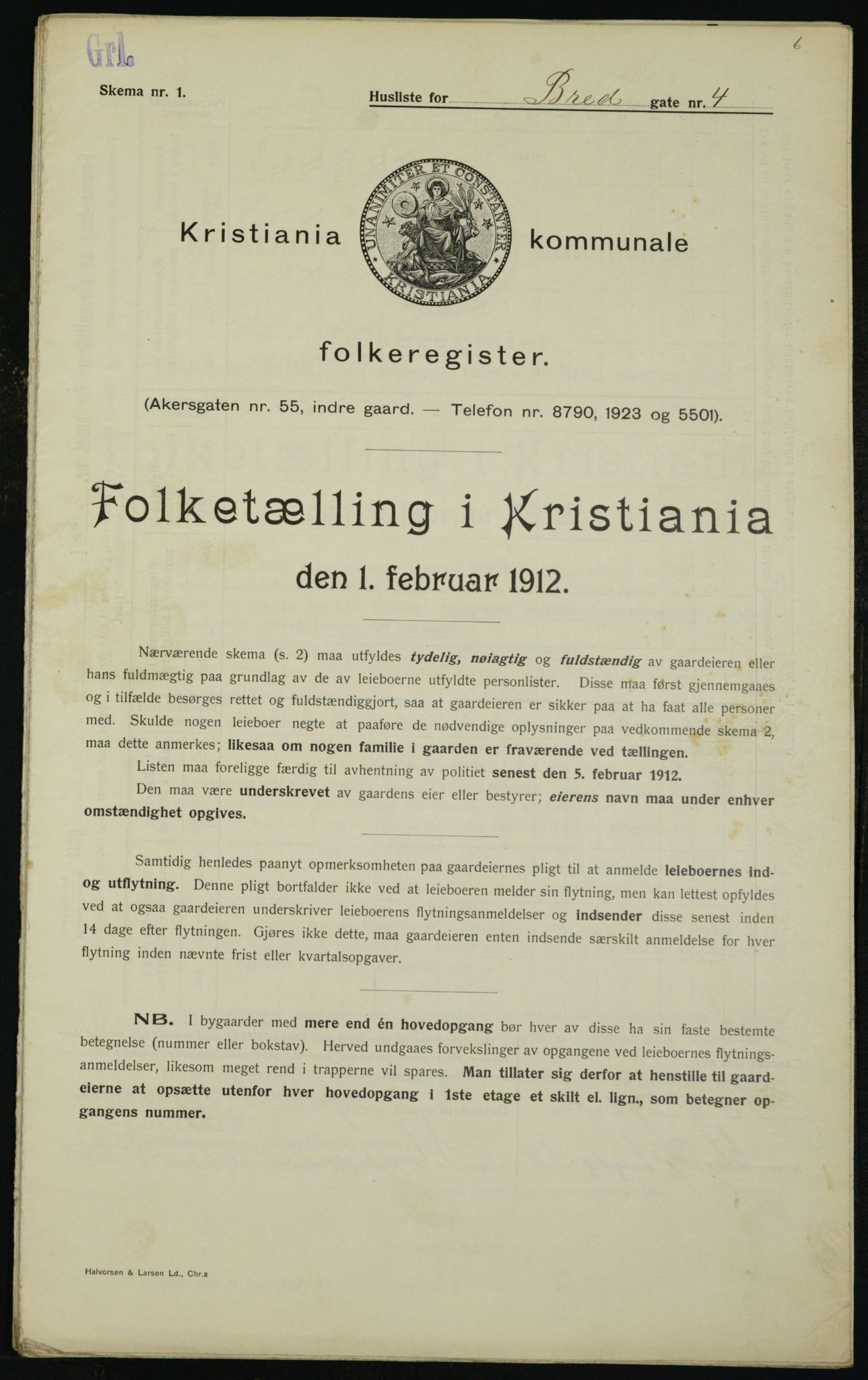 OBA, Kommunal folketelling 1.2.1912 for Kristiania, 1912, s. 8014