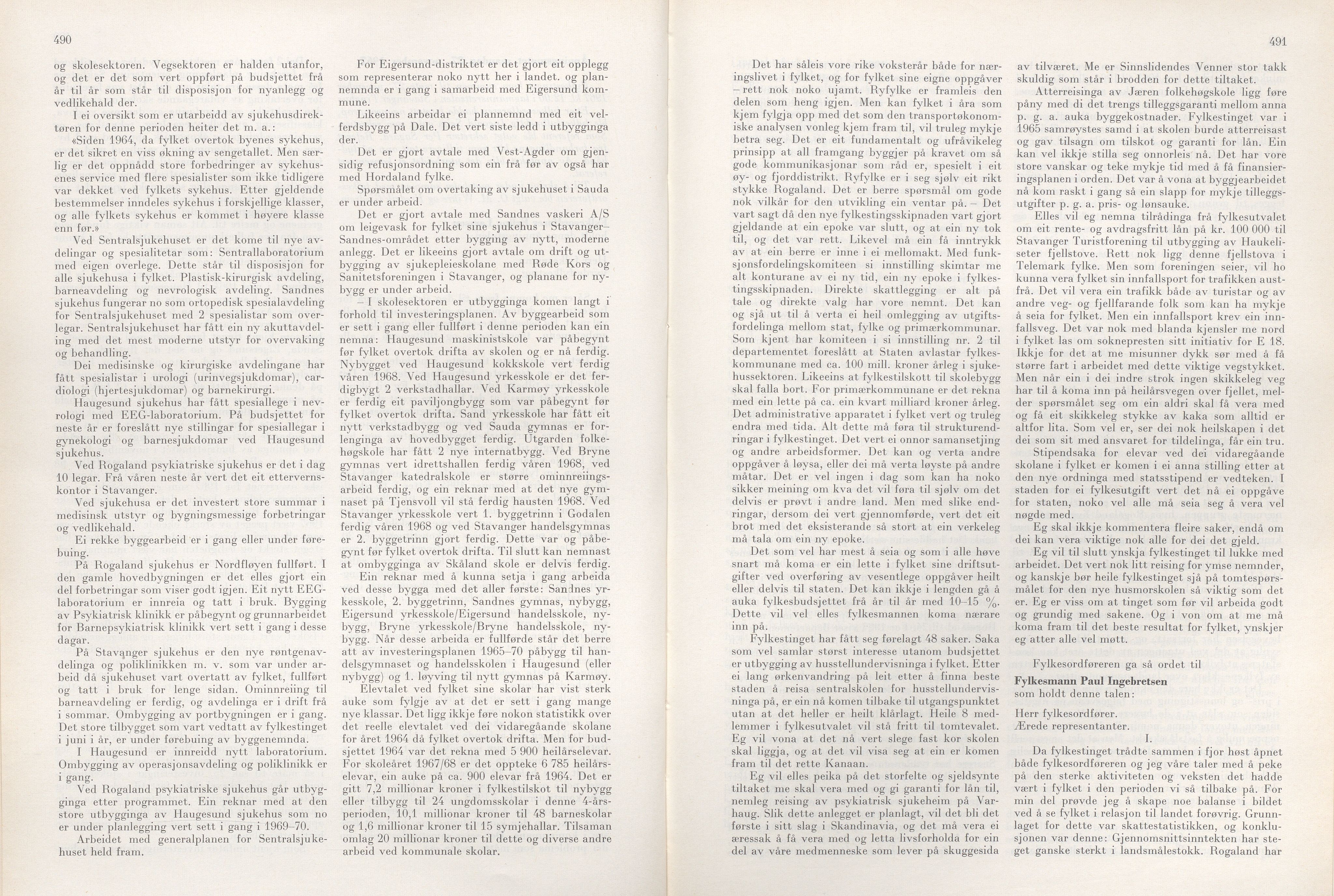 Rogaland fylkeskommune - Fylkesrådmannen , IKAR/A-900/A/Aa/Aaa/L0087: Møtebok , 1967, s. 490-491