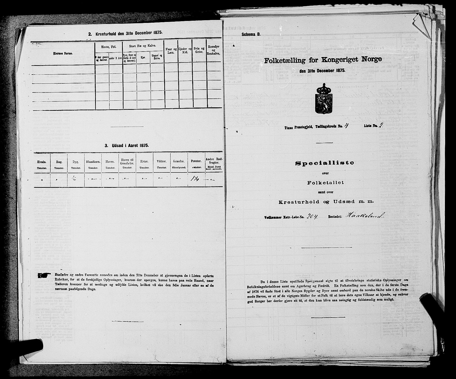 SAKO, Folketelling 1875 for 0826P Tinn prestegjeld, 1875, s. 462