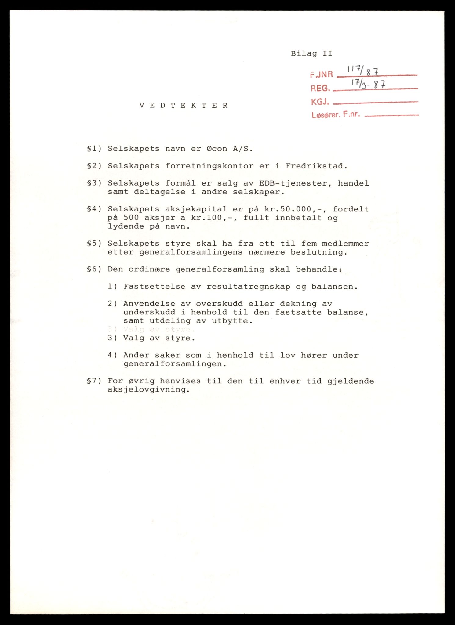 Fredrikstad tingrett, AV/SAT-A-10473/K/Kb/Kbb/L0063: Enkeltmannsforetak, aksjeselskap og andelslag, Øc-Østfold K, 1944-1990, s. 5
