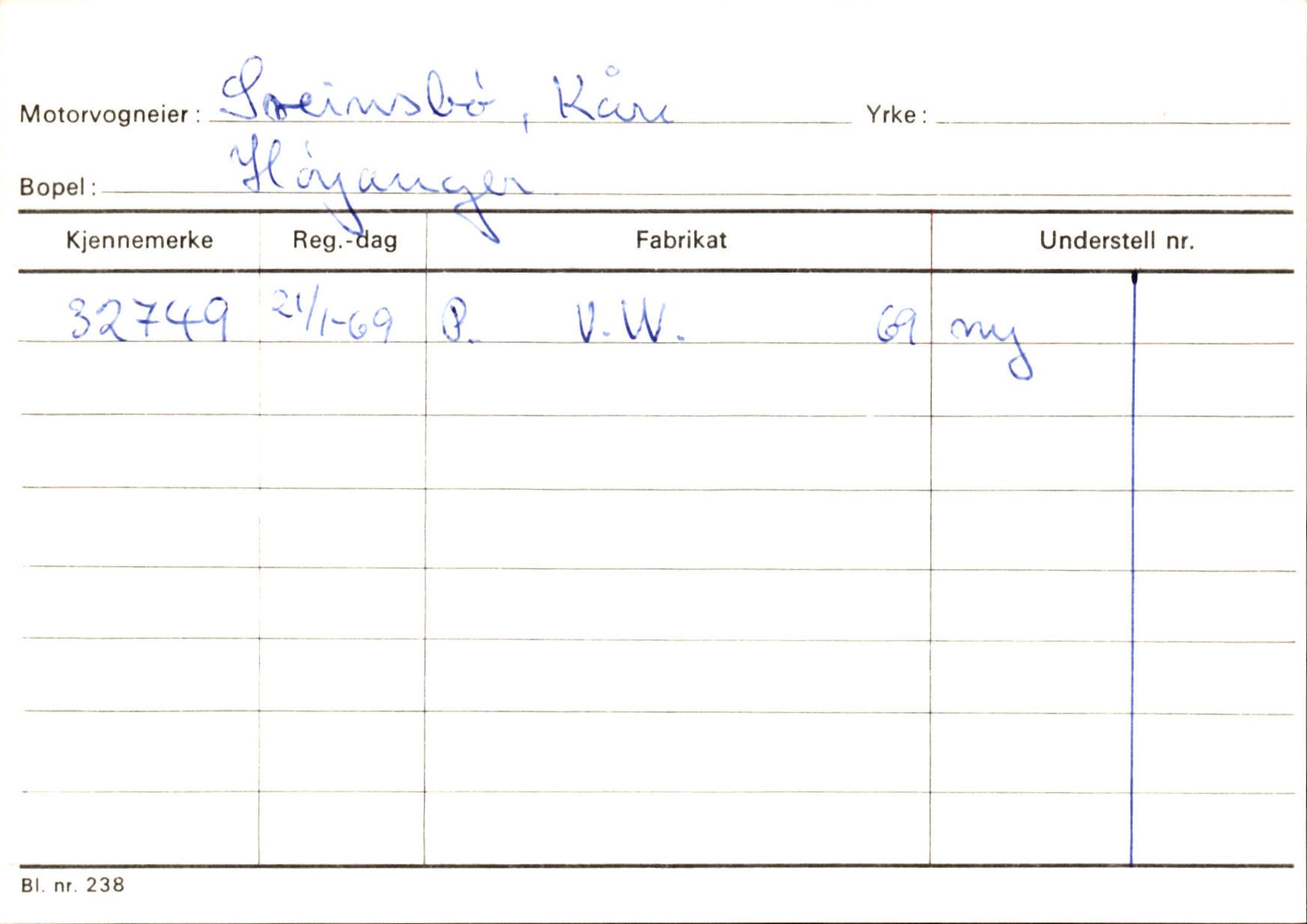 Statens vegvesen, Sogn og Fjordane vegkontor, SAB/A-5301/4/F/L0131: Eigarregister Høyanger P-Å. Stryn S-Å, 1945-1975, s. 456