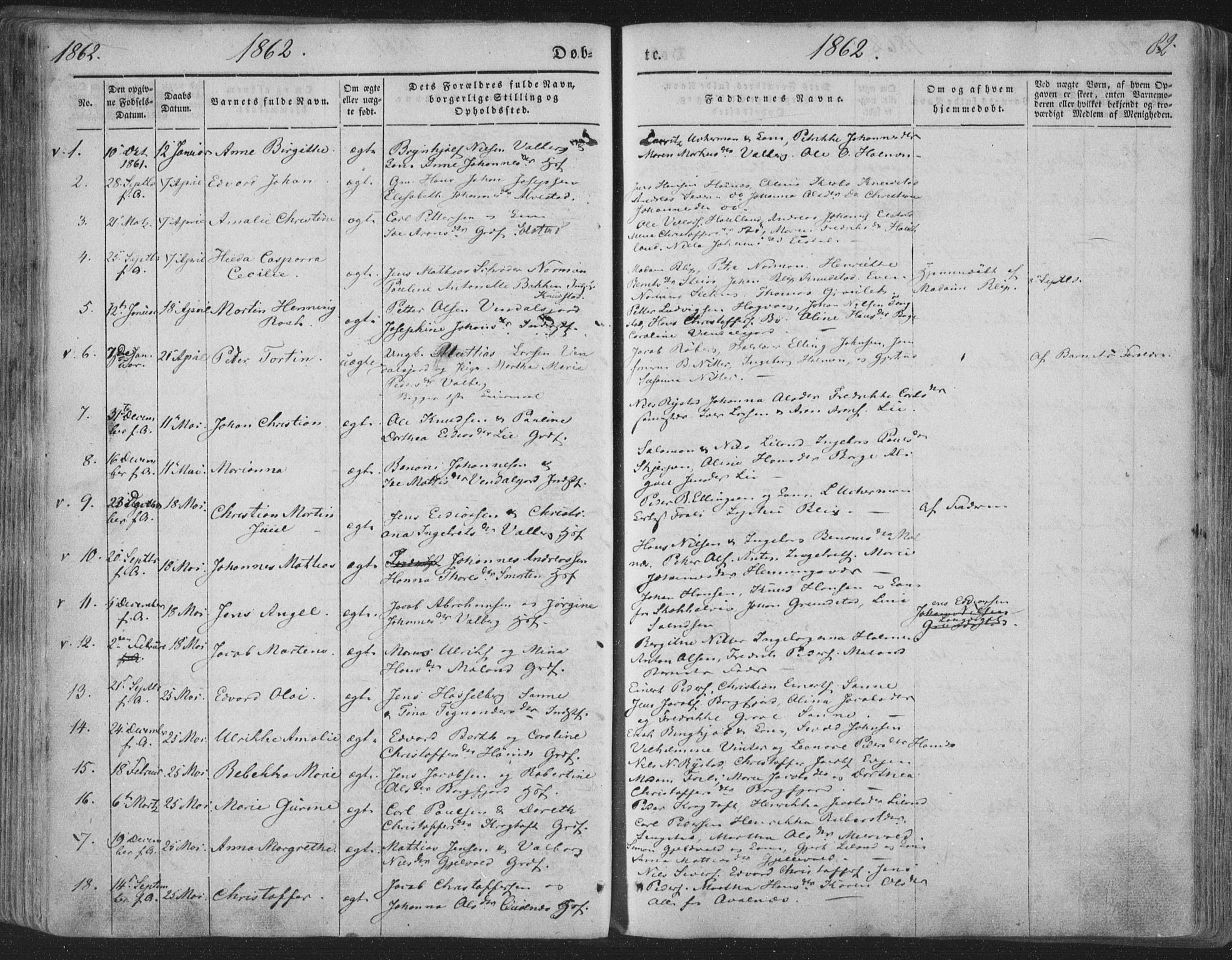 Ministerialprotokoller, klokkerbøker og fødselsregistre - Nordland, AV/SAT-A-1459/880/L1131: Ministerialbok nr. 880A05, 1844-1868, s. 82