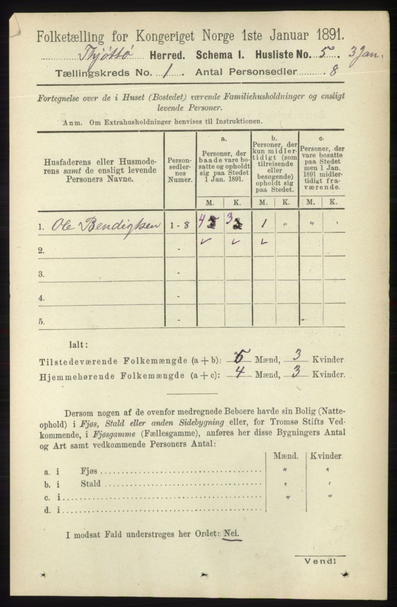 RA, Folketelling 1891 for 1817 Tjøtta herred, 1891, s. 27