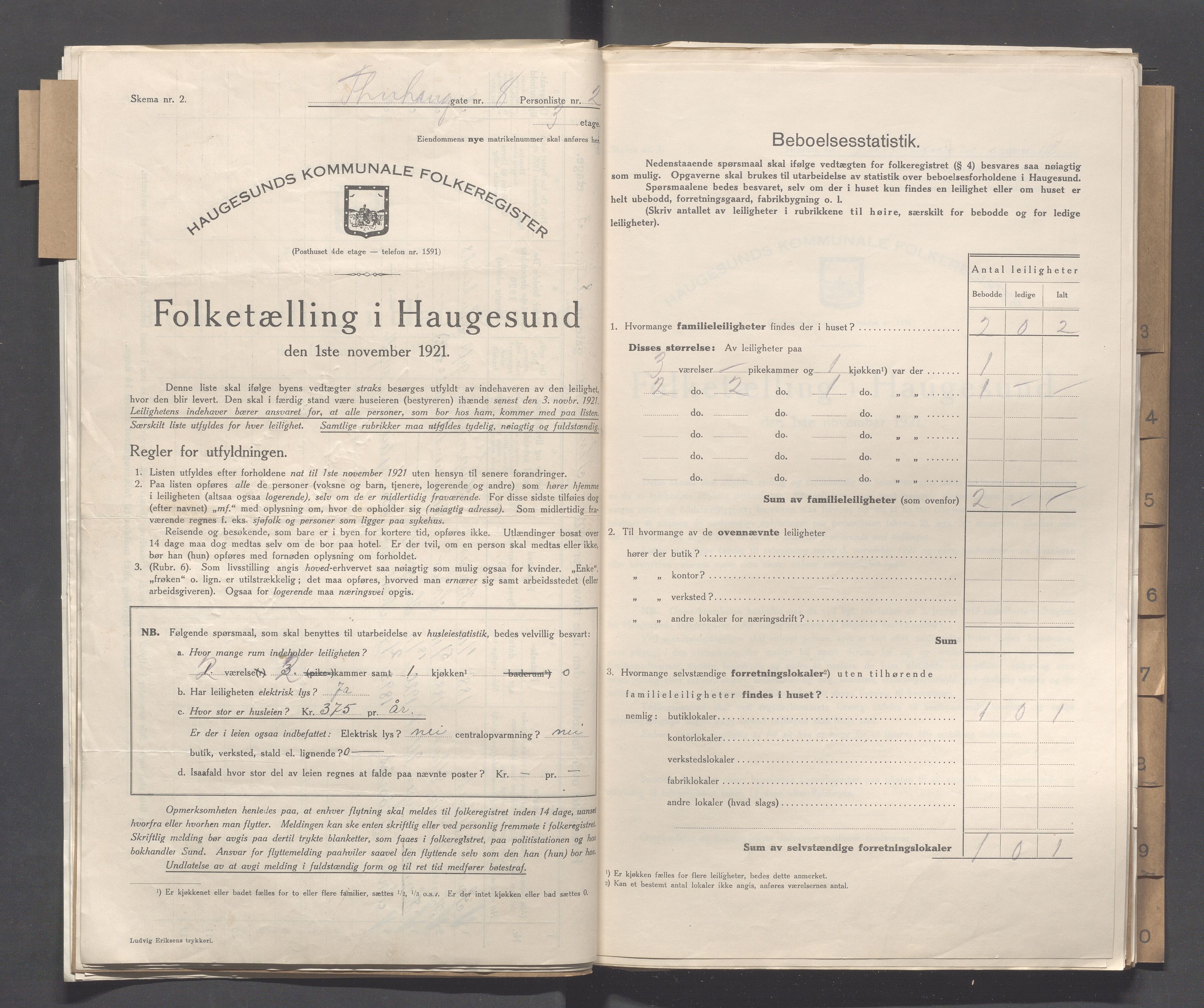 IKAR, Kommunal folketelling 1.11.1921 for Haugesund, 1921, s. 5411