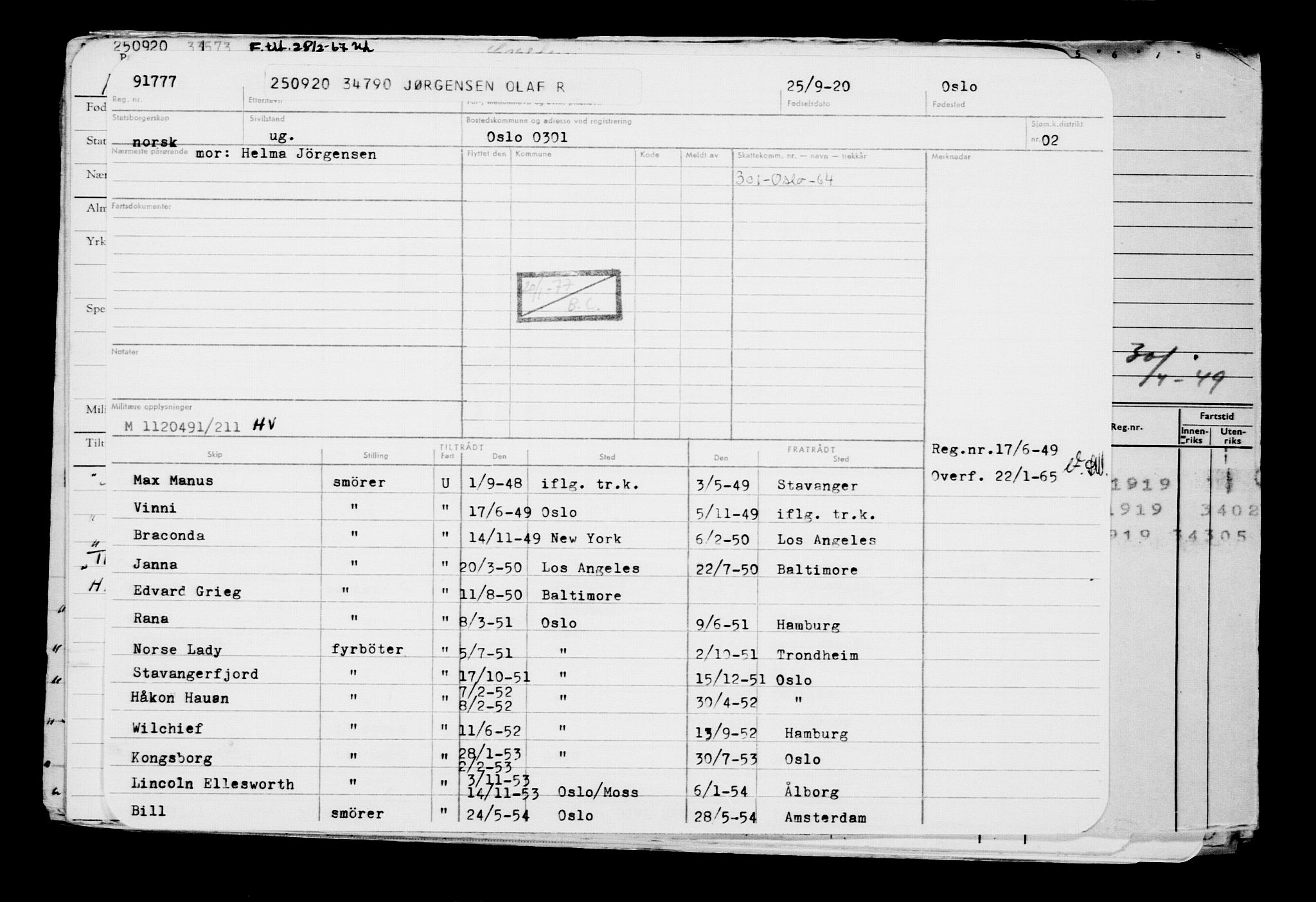 Direktoratet for sjømenn, AV/RA-S-3545/G/Gb/L0185: Hovedkort, 1920, s. 669