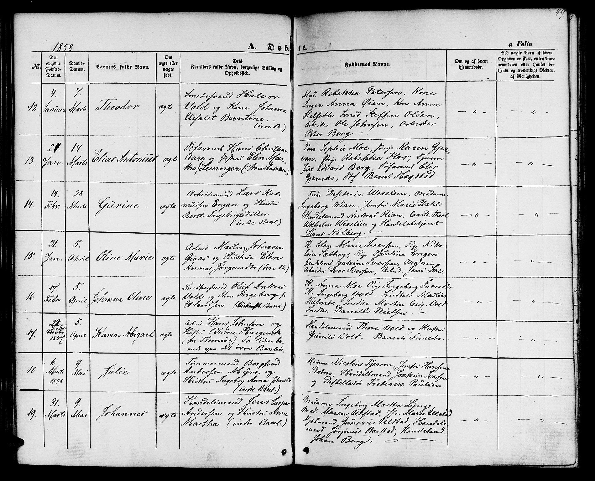 Ministerialprotokoller, klokkerbøker og fødselsregistre - Sør-Trøndelag, SAT/A-1456/604/L0184: Ministerialbok nr. 604A05, 1851-1860, s. 49