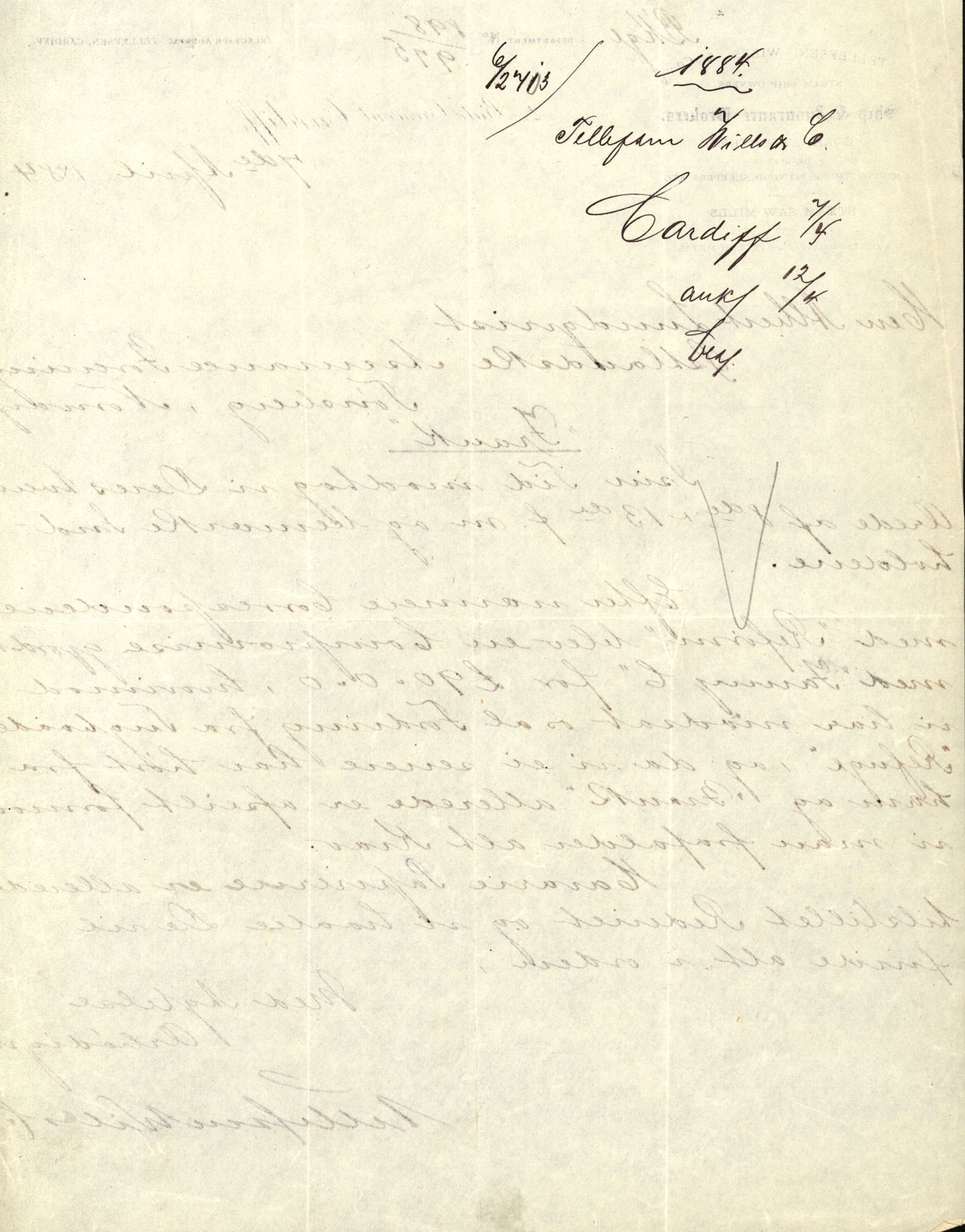 Pa 63 - Østlandske skibsassuranceforening, VEMU/A-1079/G/Ga/L0017/0002: Havaridokumenter / St. Lawrence, Frank, Souvenir, Sokrates, Augwald, 1884, s. 8