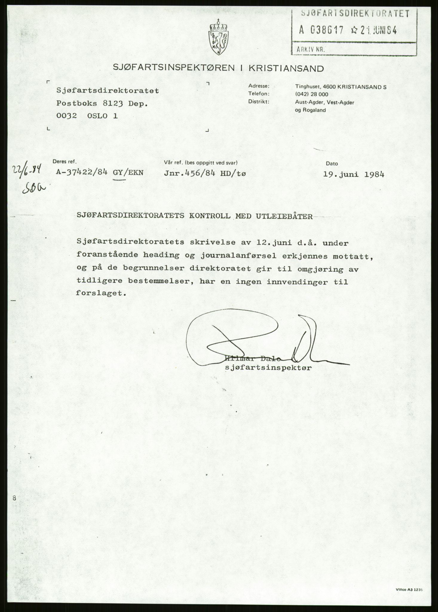 Sjøfartsdirektoratet med forløpere, generelt arkiv, AV/RA-S-1407/D/Du/Duc/L0642/0001: Skipskontrollen - Forskrifter / Forskrift om utleiebåter (2 mapper), 1978-1987, s. 437