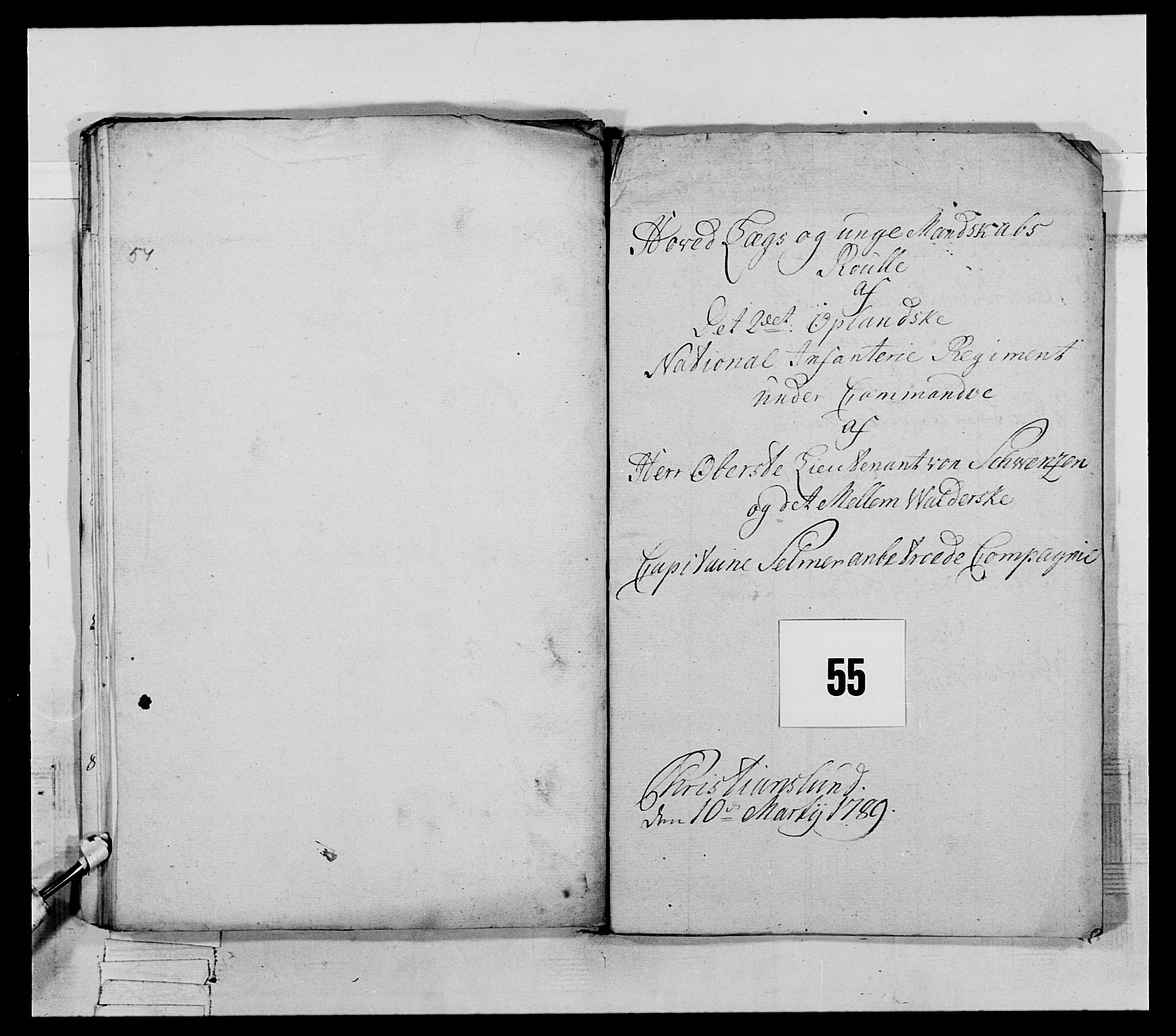 Generalitets- og kommissariatskollegiet, Det kongelige norske kommissariatskollegium, RA/EA-5420/E/Eh/L0065: 2. Opplandske nasjonale infanteriregiment, 1786-1789, s. 508