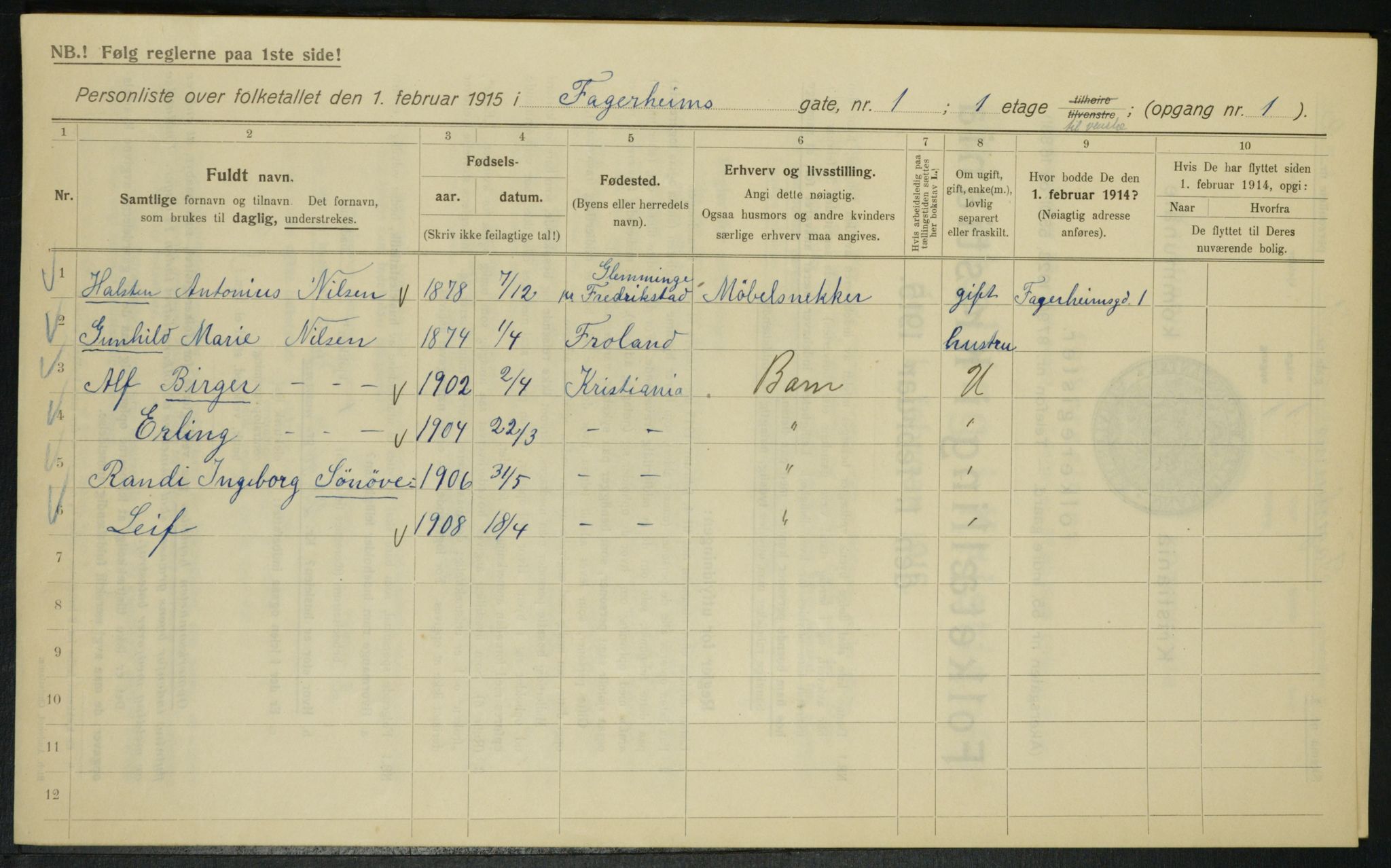 OBA, Kommunal folketelling 1.2.1915 for Kristiania, 1915, s. 22642