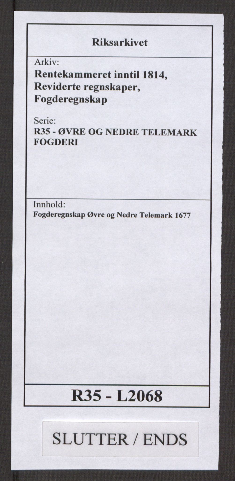 Rentekammeret inntil 1814, Reviderte regnskaper, Fogderegnskap, AV/RA-EA-4092/R35/L2068: Fogderegnskap Øvre og Nedre Telemark, 1677, s. 230